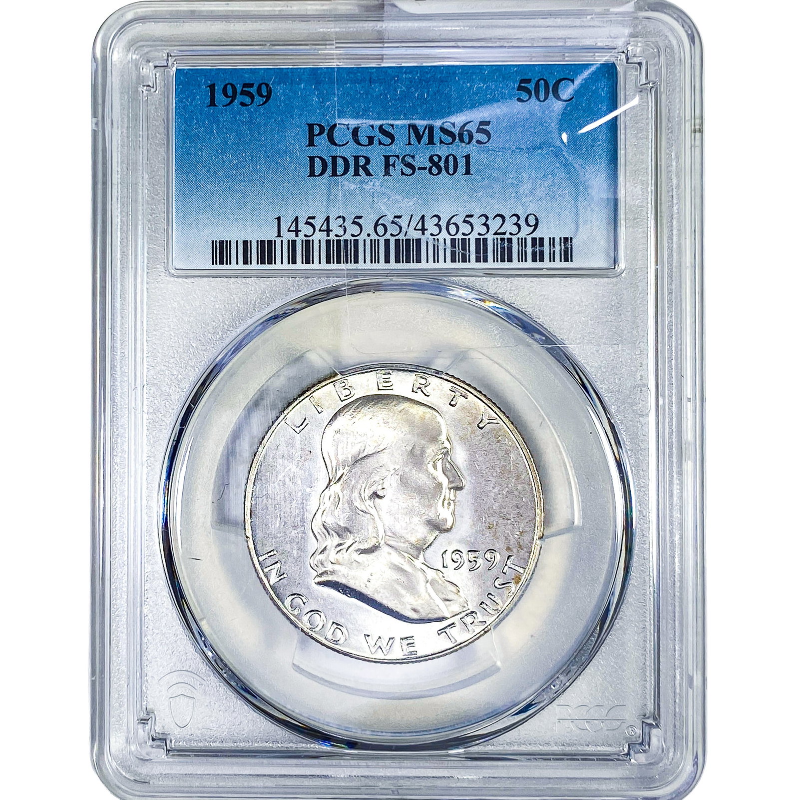1959 Franklin Half Dollar PCGS MS65 DDR: 1959 Franklin Half Dollar PCGS MS65 DDR