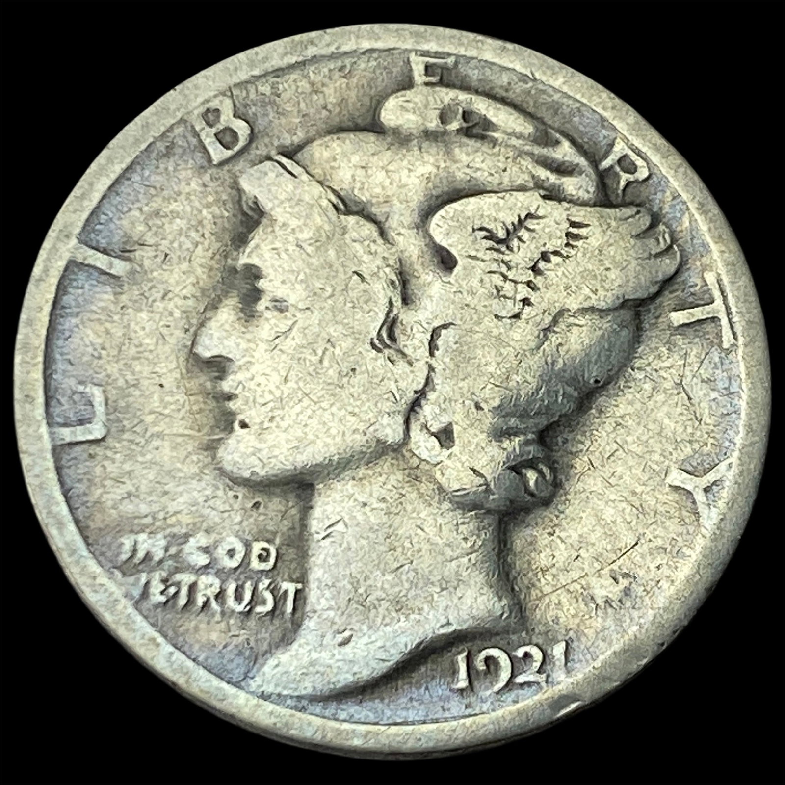 1921 Mercury Dime NICELY CIRCULATED (1 of 2)