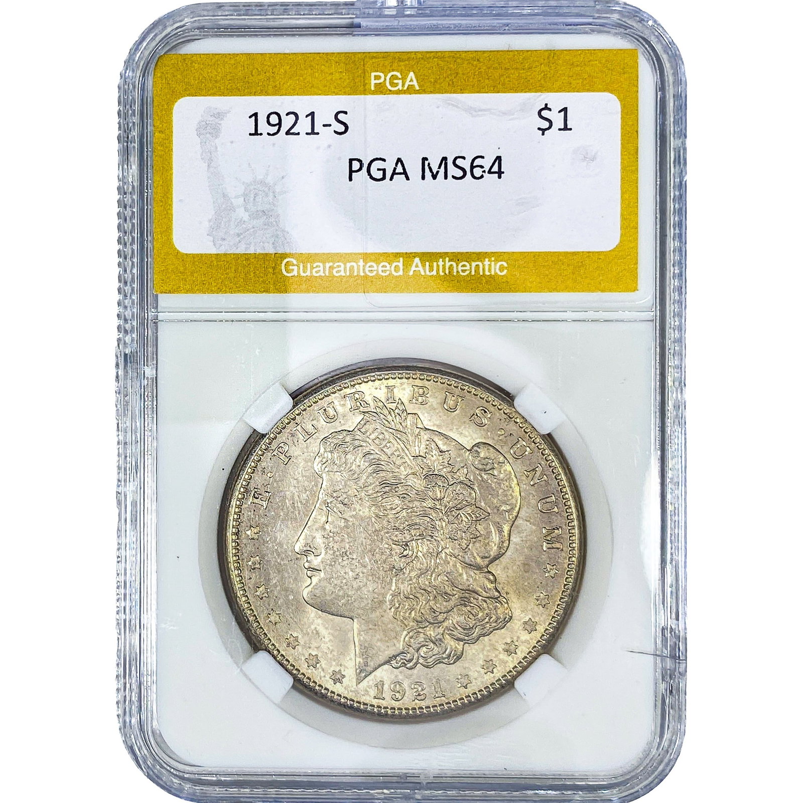 1921-S Morgan Silver Dollar PGA MS64: 1921-S Morgan Silver Dollar PGA MS64