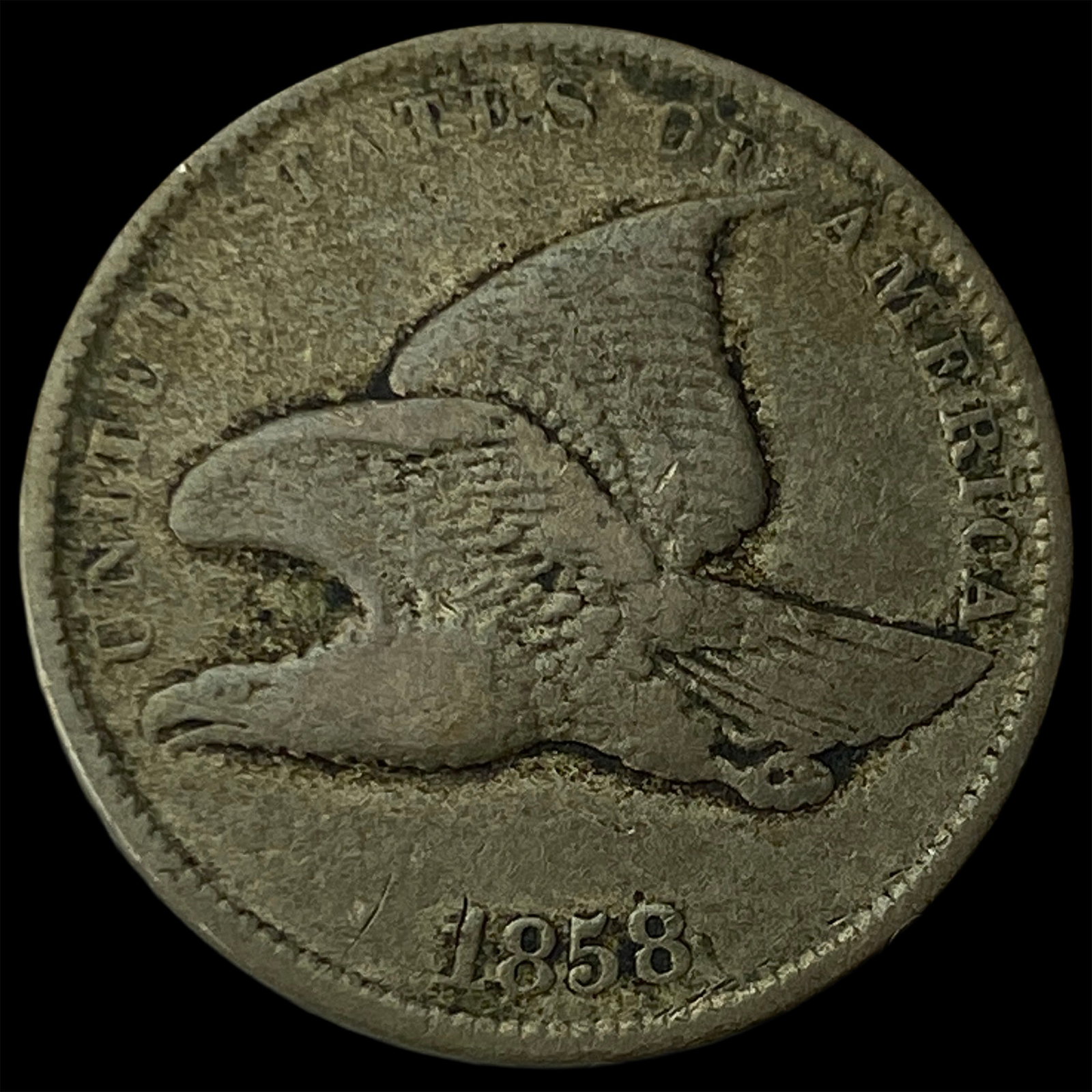 1858 Copper-Nickel Flying Eagle Cent LIGHTLY CIRCULATED: 1858 Copper-Nickel Flying Eagle Cent LIGHTLY CIRCULATED
