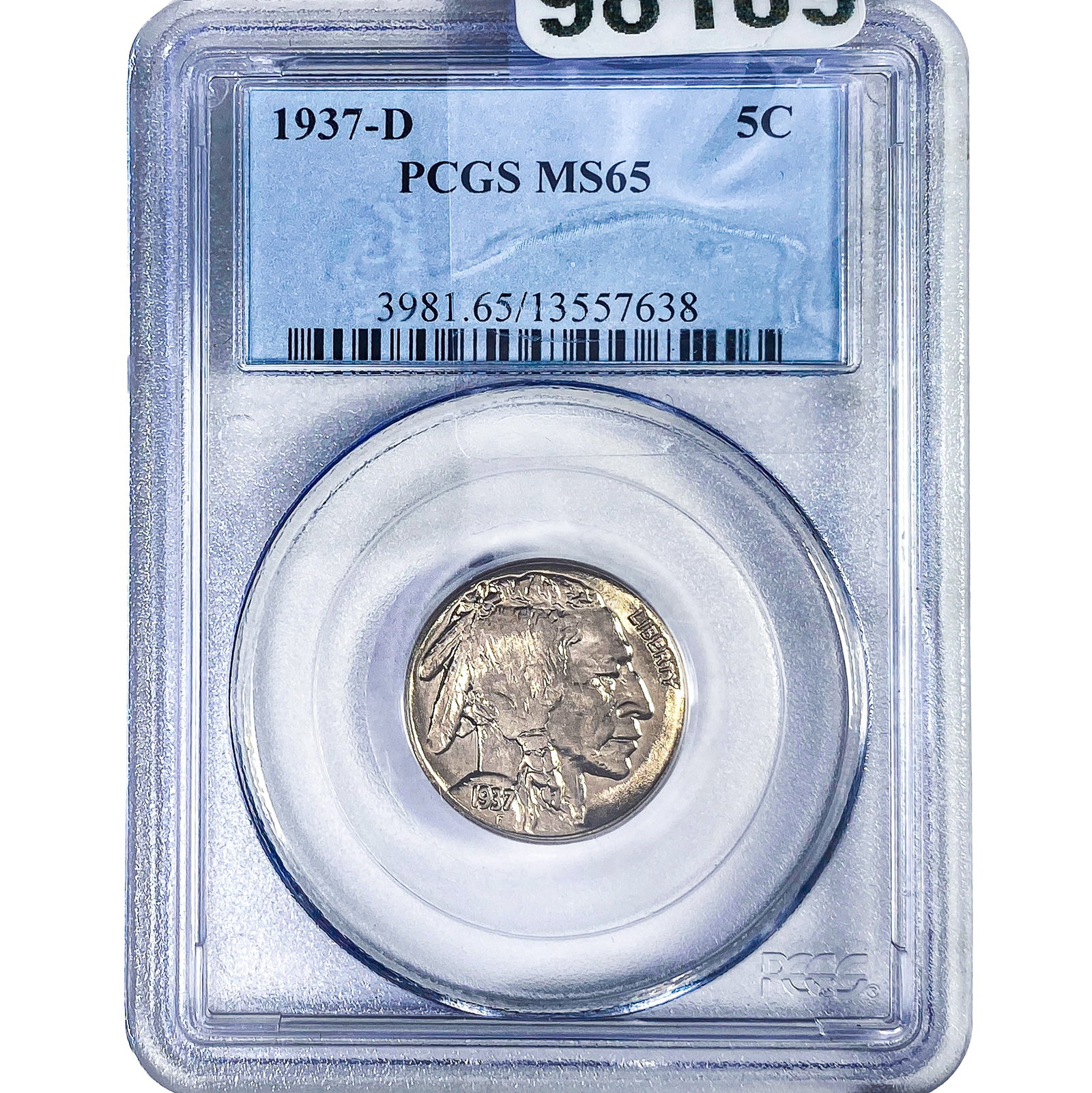 1937-D Buffalo Nickel PCGS MS65: 1937-D Buffalo Nickel PCGS MS65