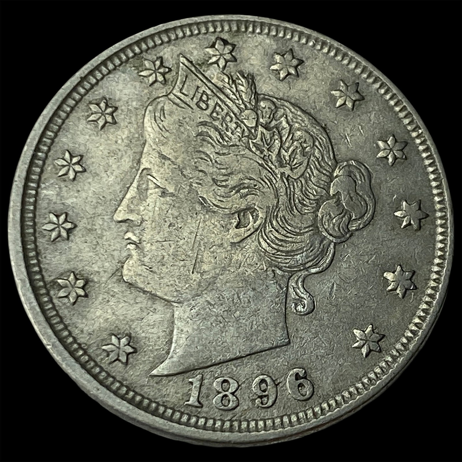 1896 Liberty Head Nickel NEARLY UNCIRCULATED: 1896 Liberty Head Nickel NEARLY UNCIRCULATED
