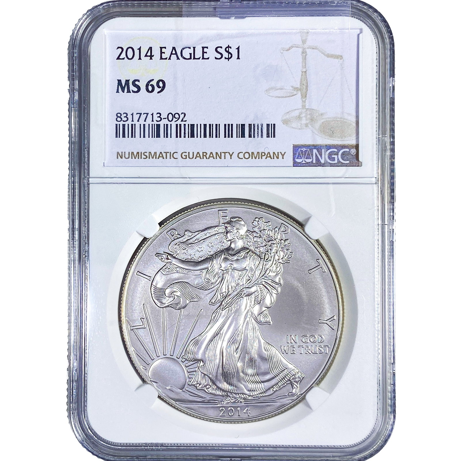 2014 Silver Eagle NGC MS69: 2014 Silver Eagle NGC MS69