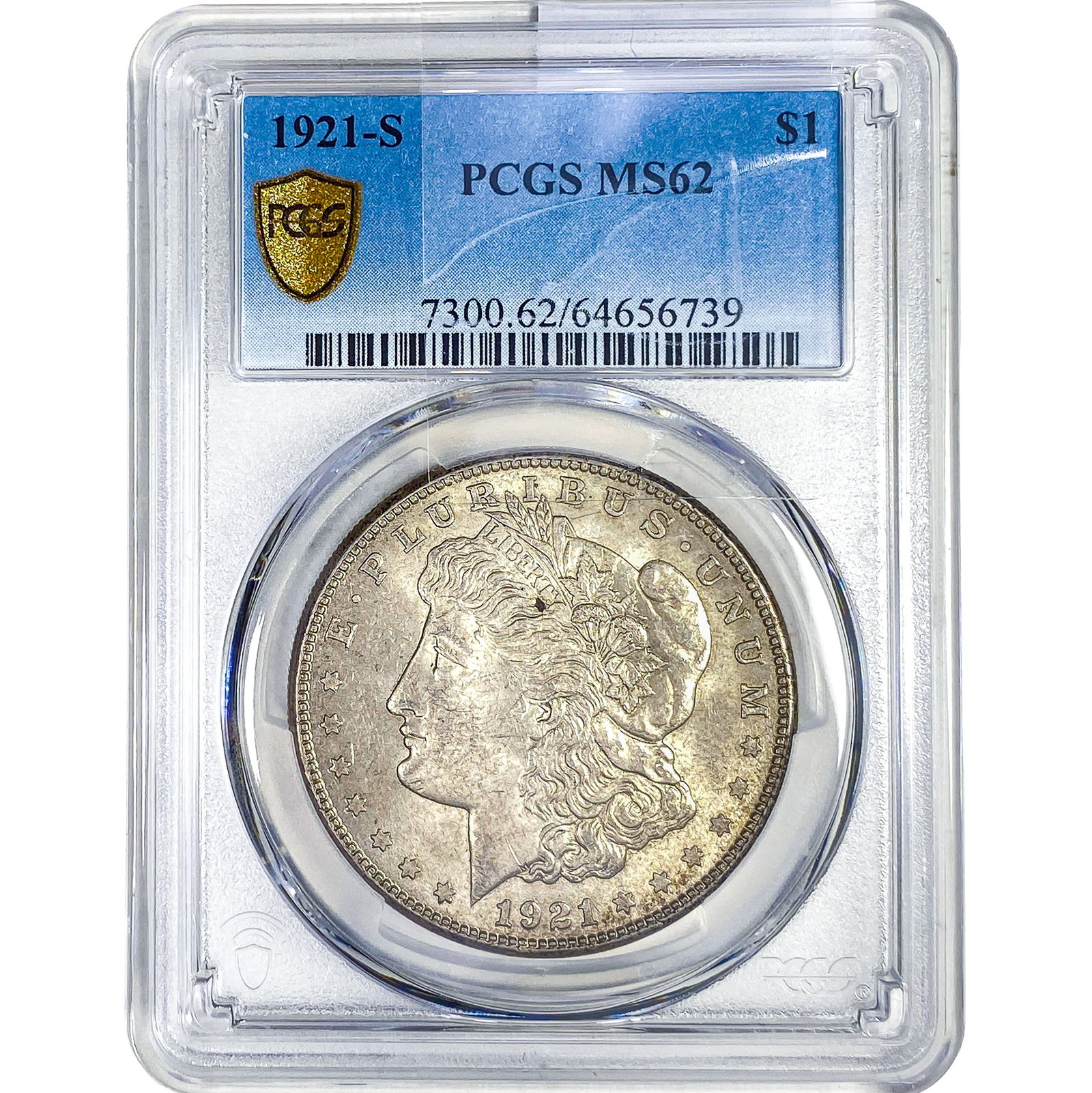 1921-S Morgan Silver Dollar PCGS MS62: 1921-S Morgan Silver Dollar PCGS MS62