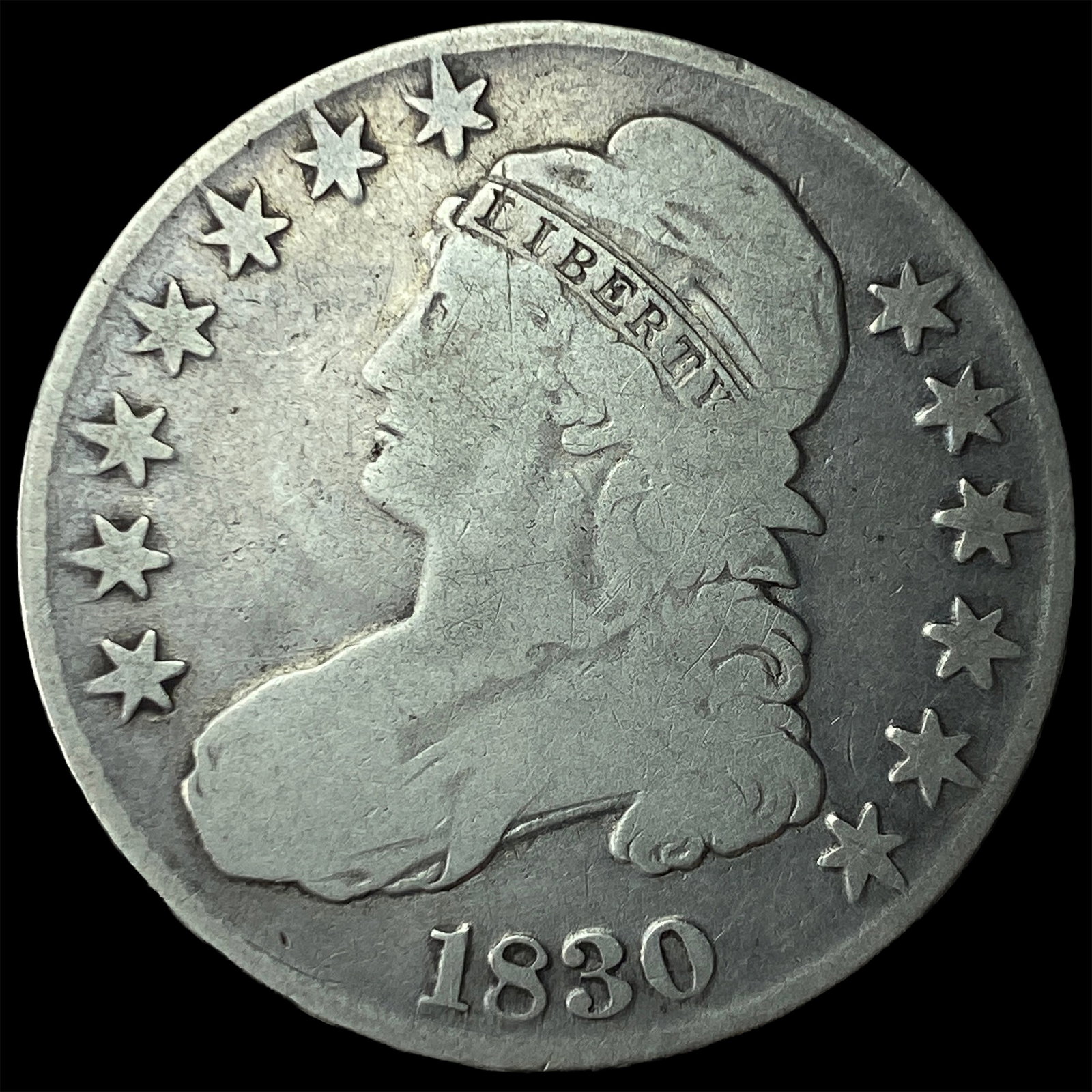 1830 Capped Bust Half Dollar NICELY CIRCULATED: 1830 Capped Bust Half Dollar NICELY CIRCULATED