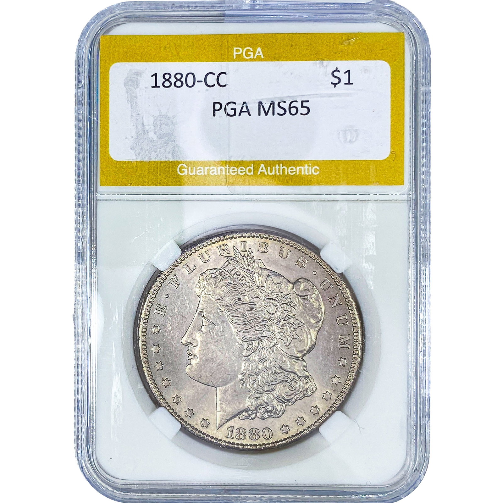 1880-CC Morgan Silver Dollar PGA MS65: 1880-CC Morgan Silver Dollar PGA MS65