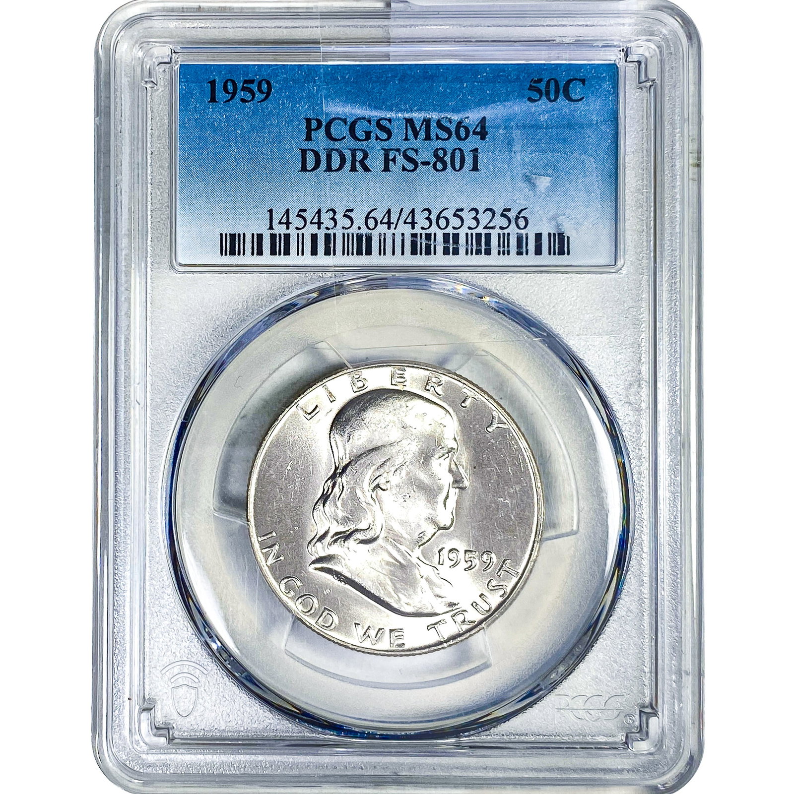 1959 Franklin Half Dollar PCGS MS64 DDR: 1959 Franklin Half Dollar PCGS MS64 DDR