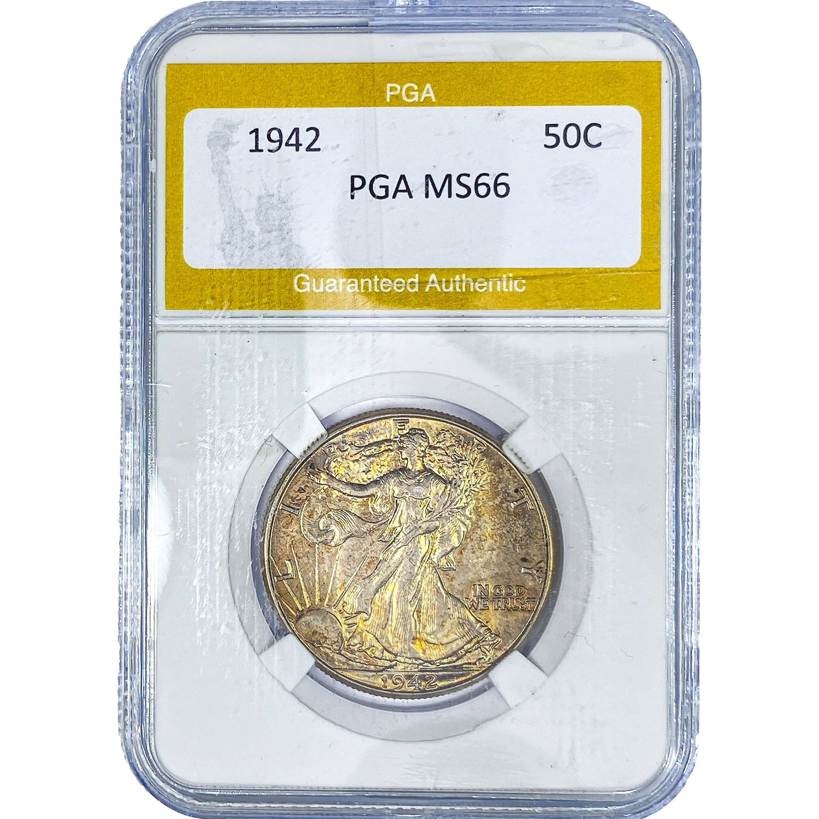 1942 Walking Liberty Half Dollar PGA MS66: 1942 Walking Liberty Half Dollar PGA MS66