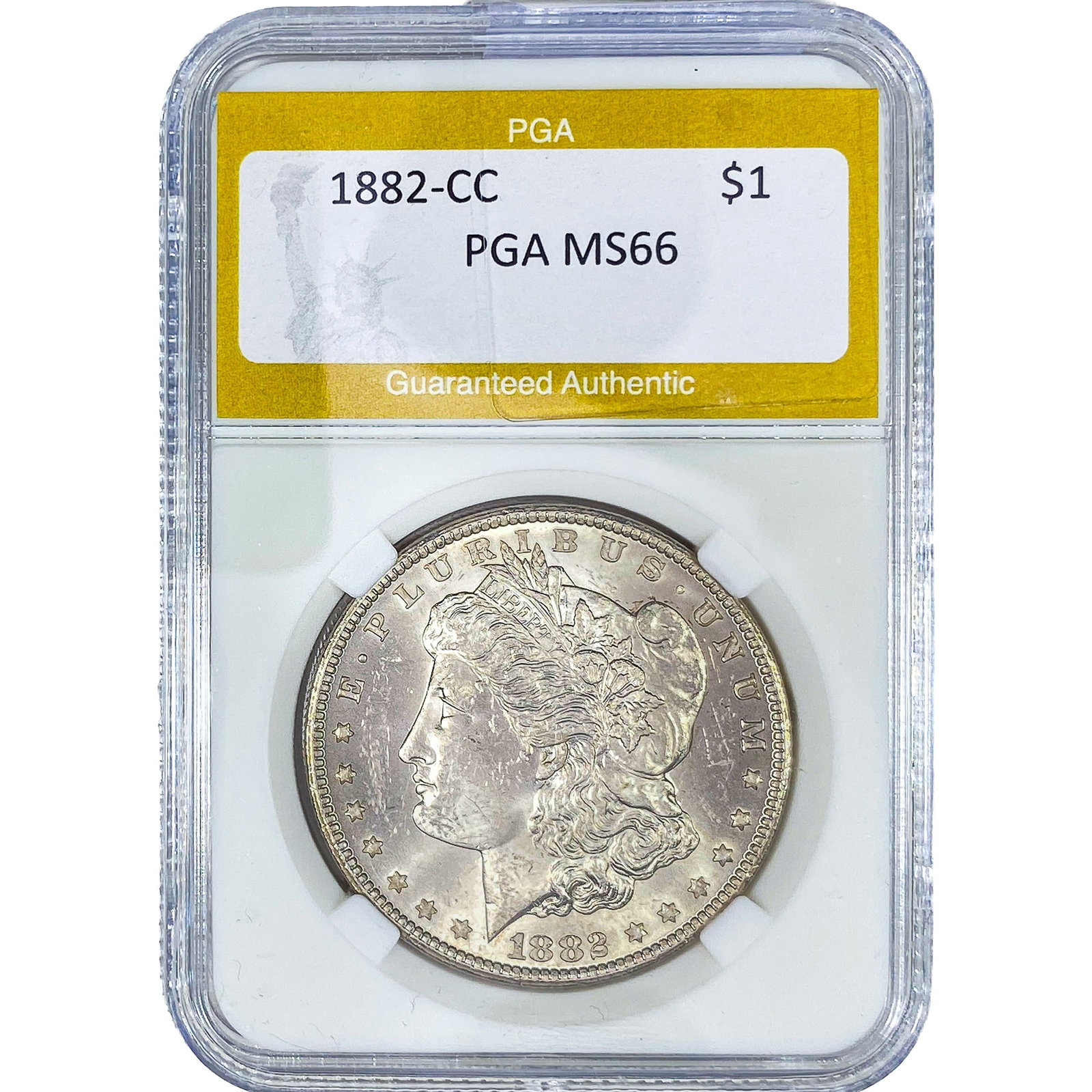 1882-CC Morgan Silver Dollar PGA MS66: 1882-CC Morgan Silver Dollar PGA MS66