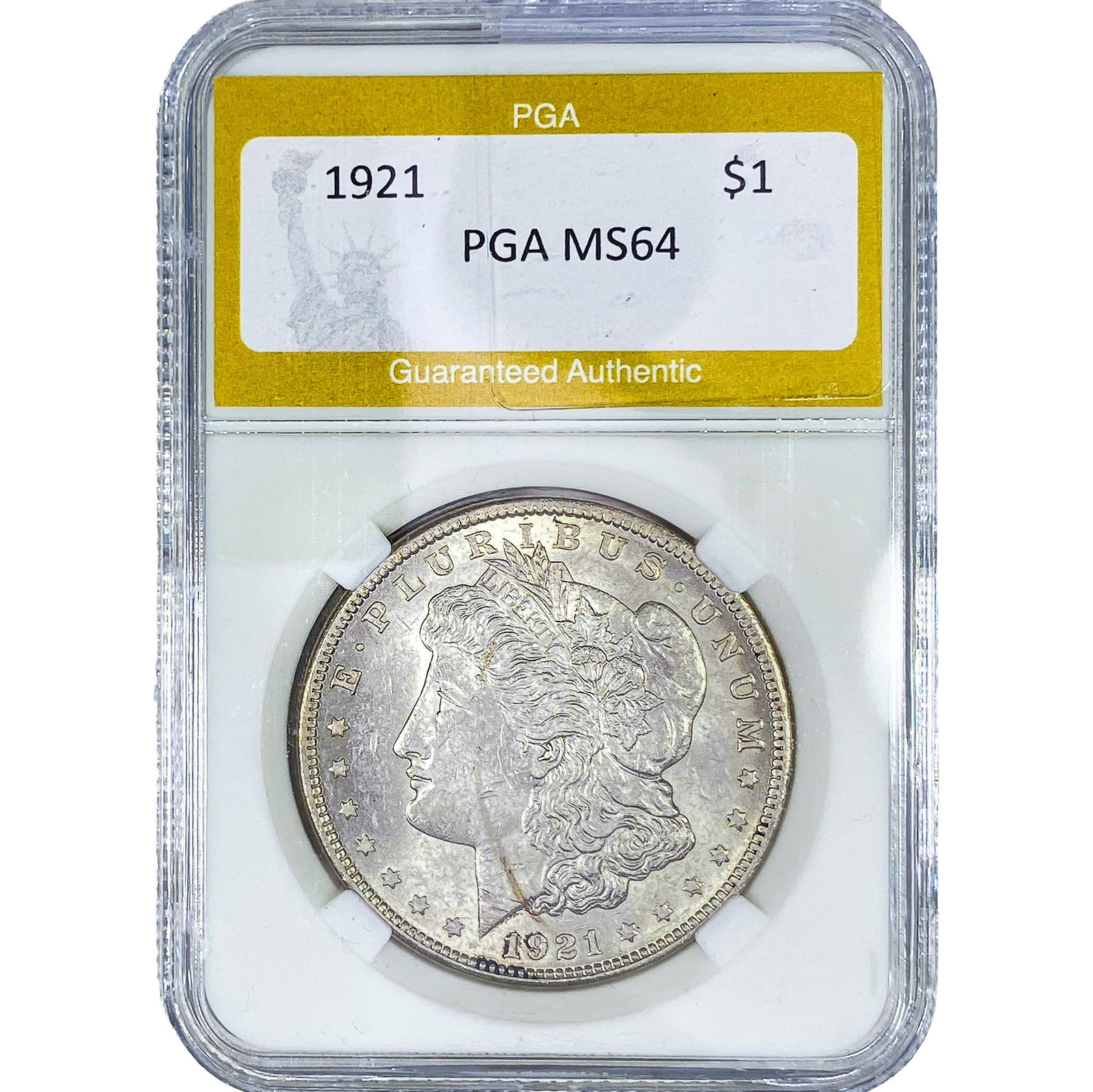 1921 Morgan Silver Dollar PGA MS64: 1921 Morgan Silver Dollar PGA MS64