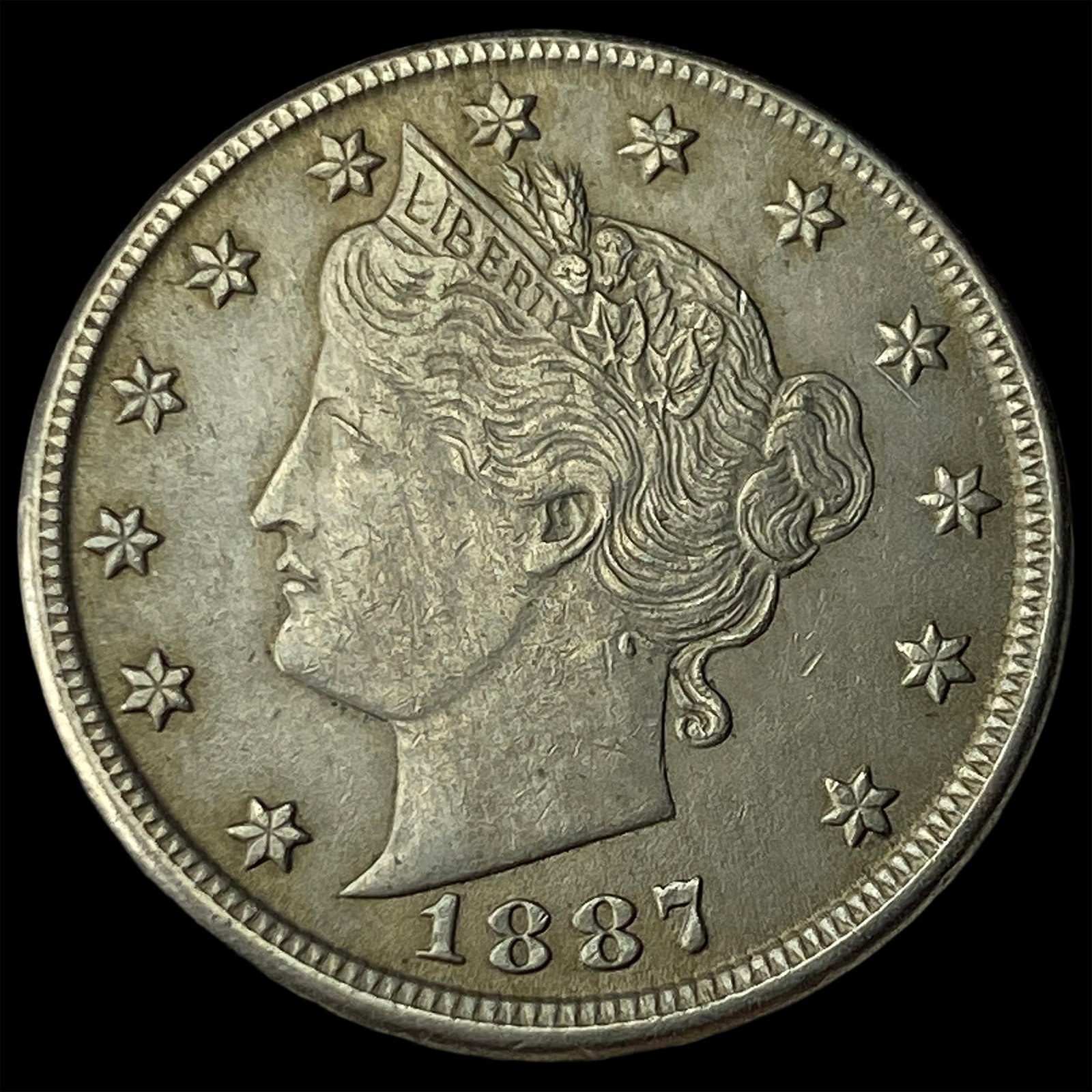 1887 Liberty Head Nickel CLOSELY UNCIRCULATED: 1887 Liberty Head Nickel CLOSELY UNCIRCULATED