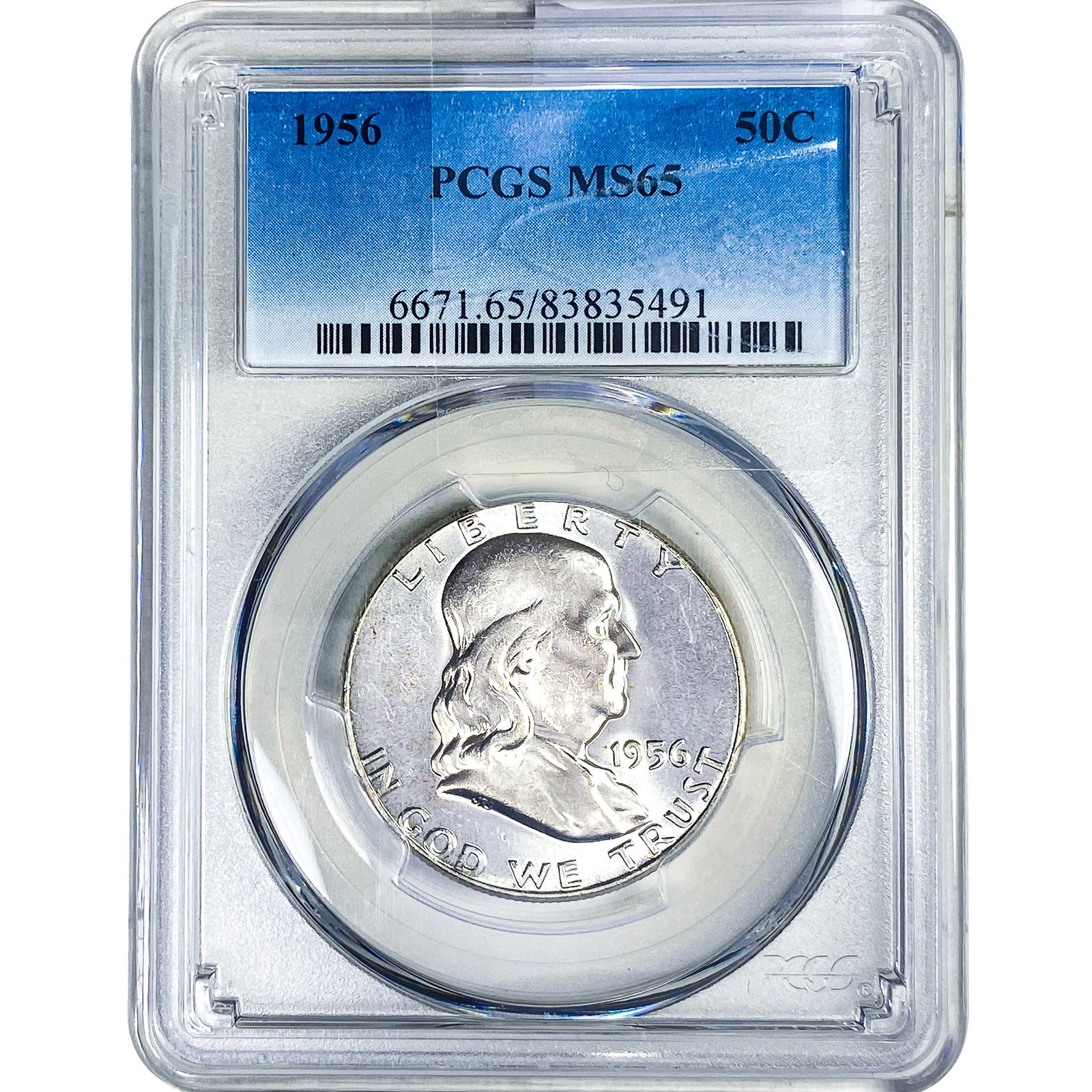 1956 Franklin Half Dollar PCGS MS65: 1956 Franklin Half Dollar PCGS MS65