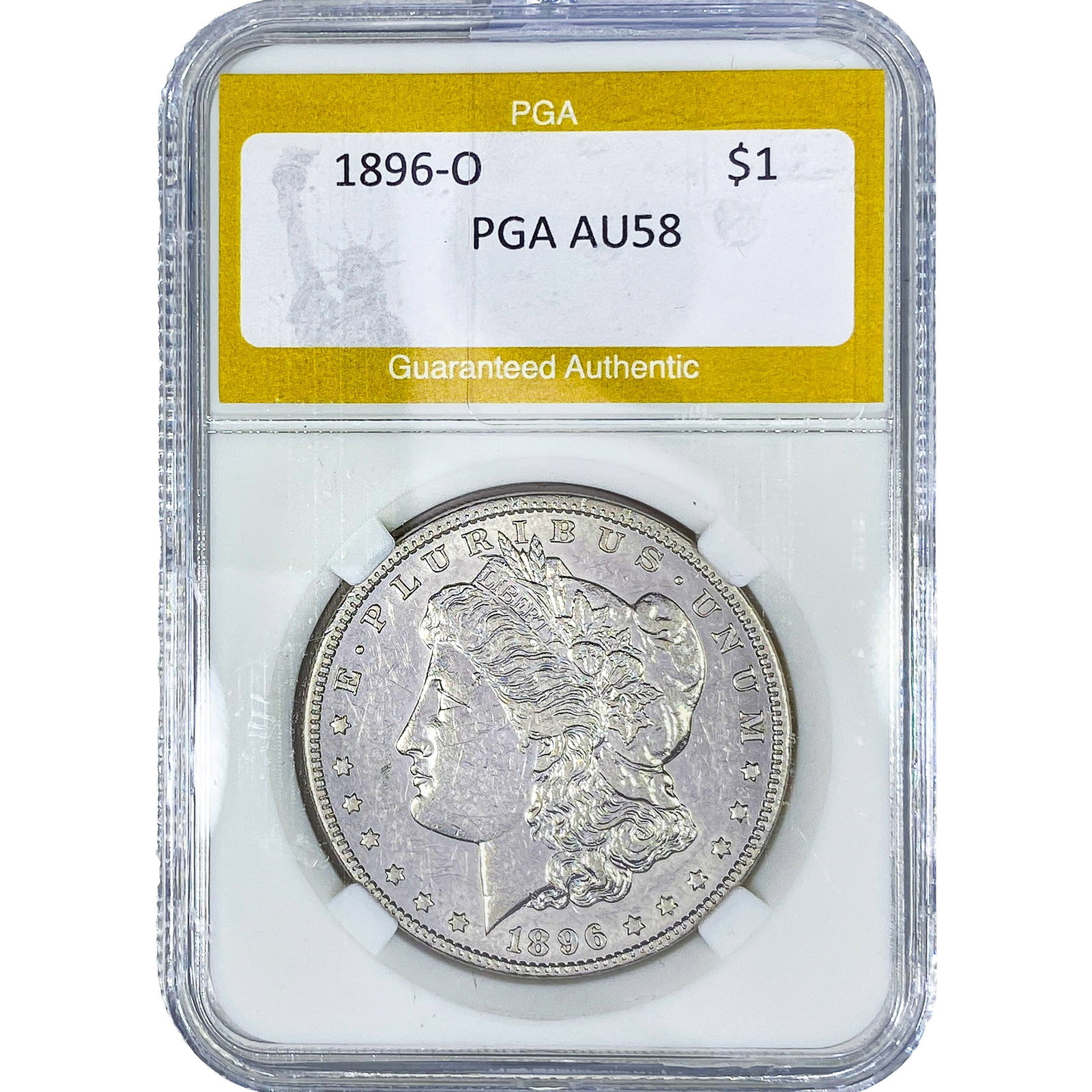 1896-O Morgan Silver Dollar PGA AU58: 1896-O Morgan Silver Dollar PGA AU58