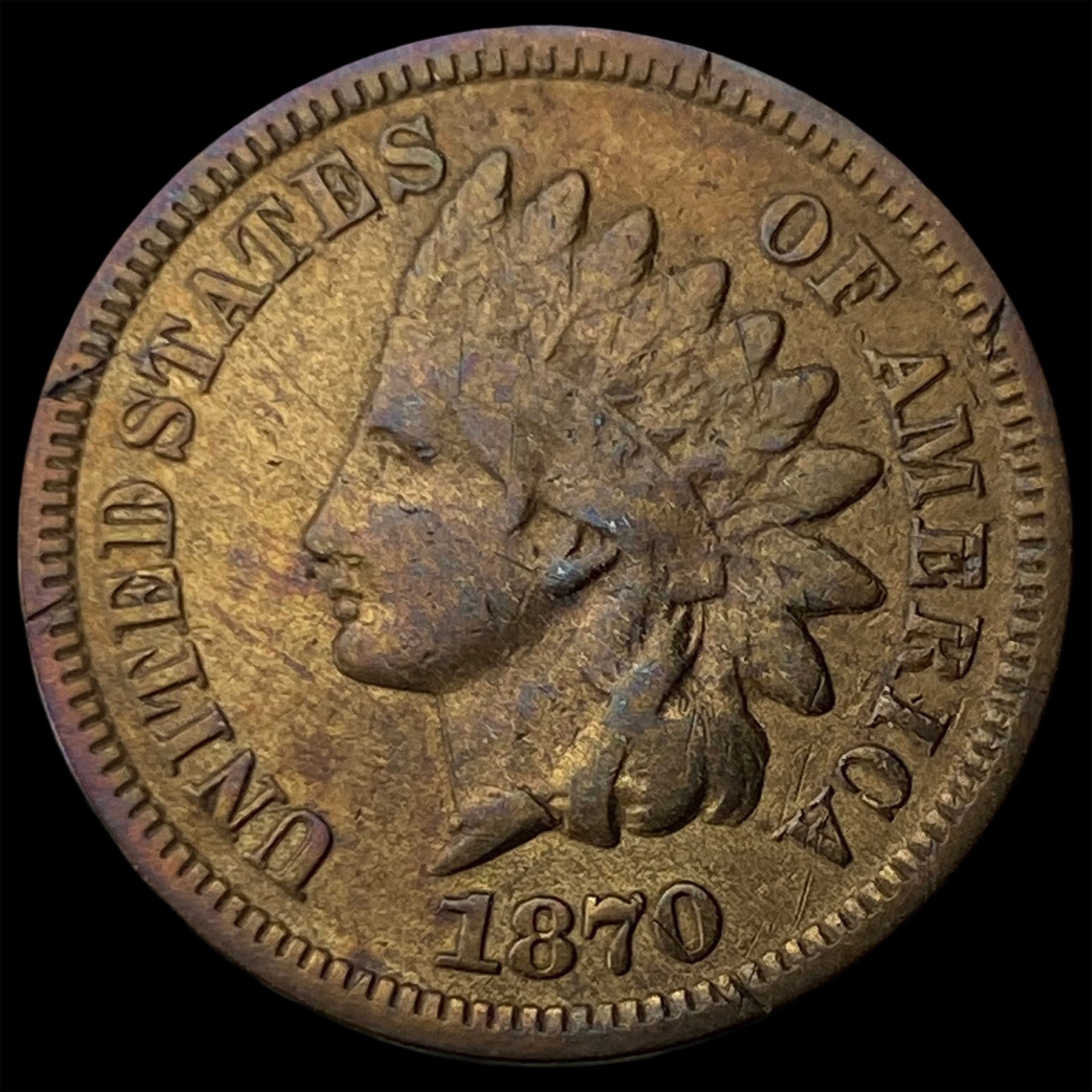 1870 Indian Head Cent CLOSELY UNCIRCULATED: 1870 Indian Head Cent CLOSELY UNCIRCULATED