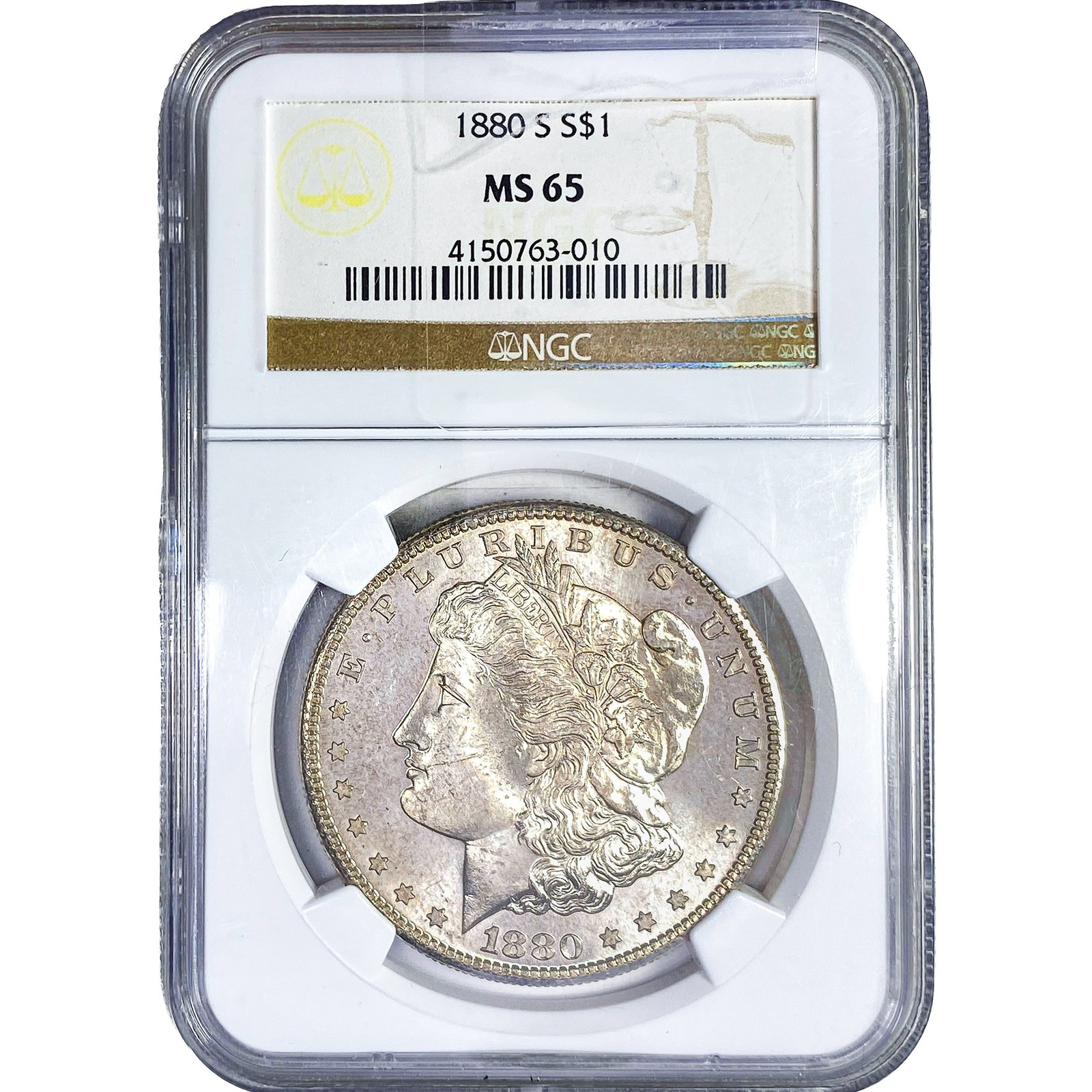 1880-S Morgan Silver Dollar NGC MS65: 1880-S Morgan Silver Dollar NGC MS65