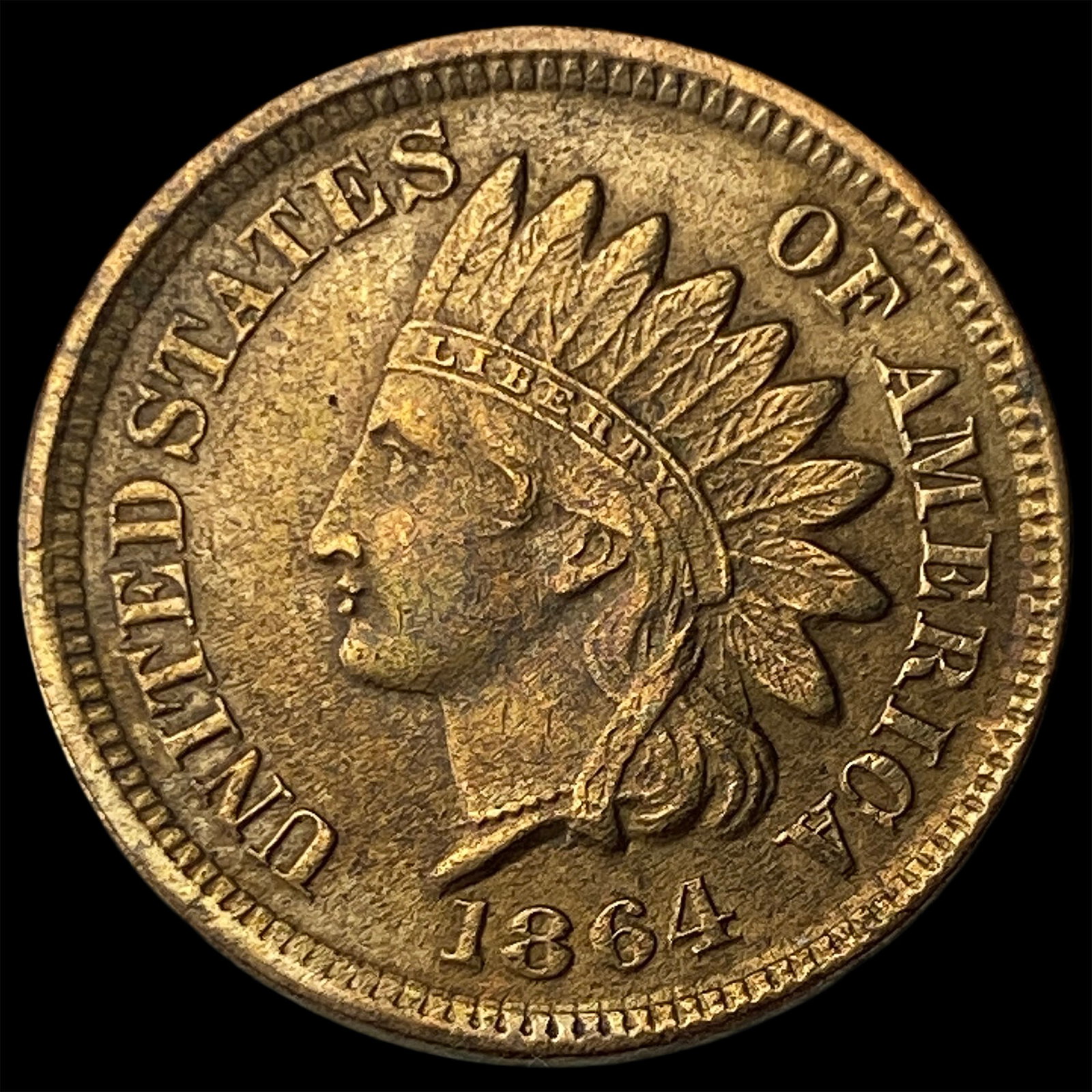 1864 Bronze Indian Head Cent CHOICE AU: 1864 Bronze Indian Head Cent CHOICE AU