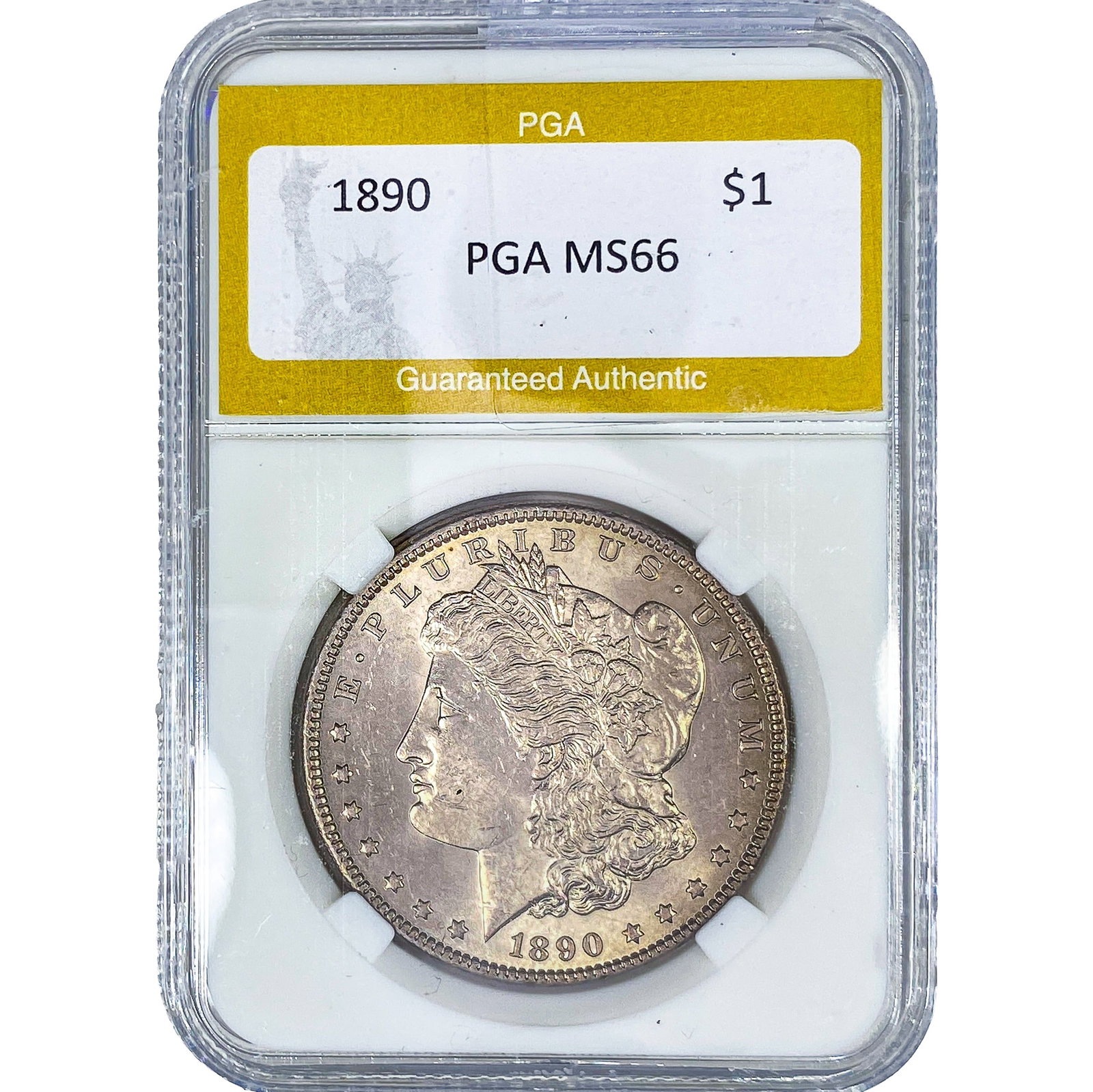 1890 Morgan Silver Dollar PGA MS66: 1890 Morgan Silver Dollar PGA MS66