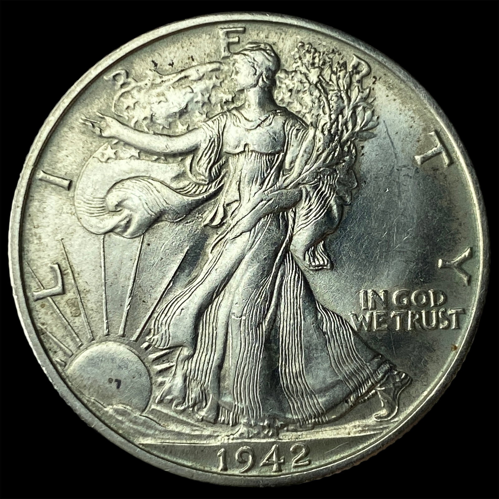 1942-D Silver Walking Liberty Half Dollar GEM BU: 1942-D Silver Walking Liberty Half Dollar GEM BU