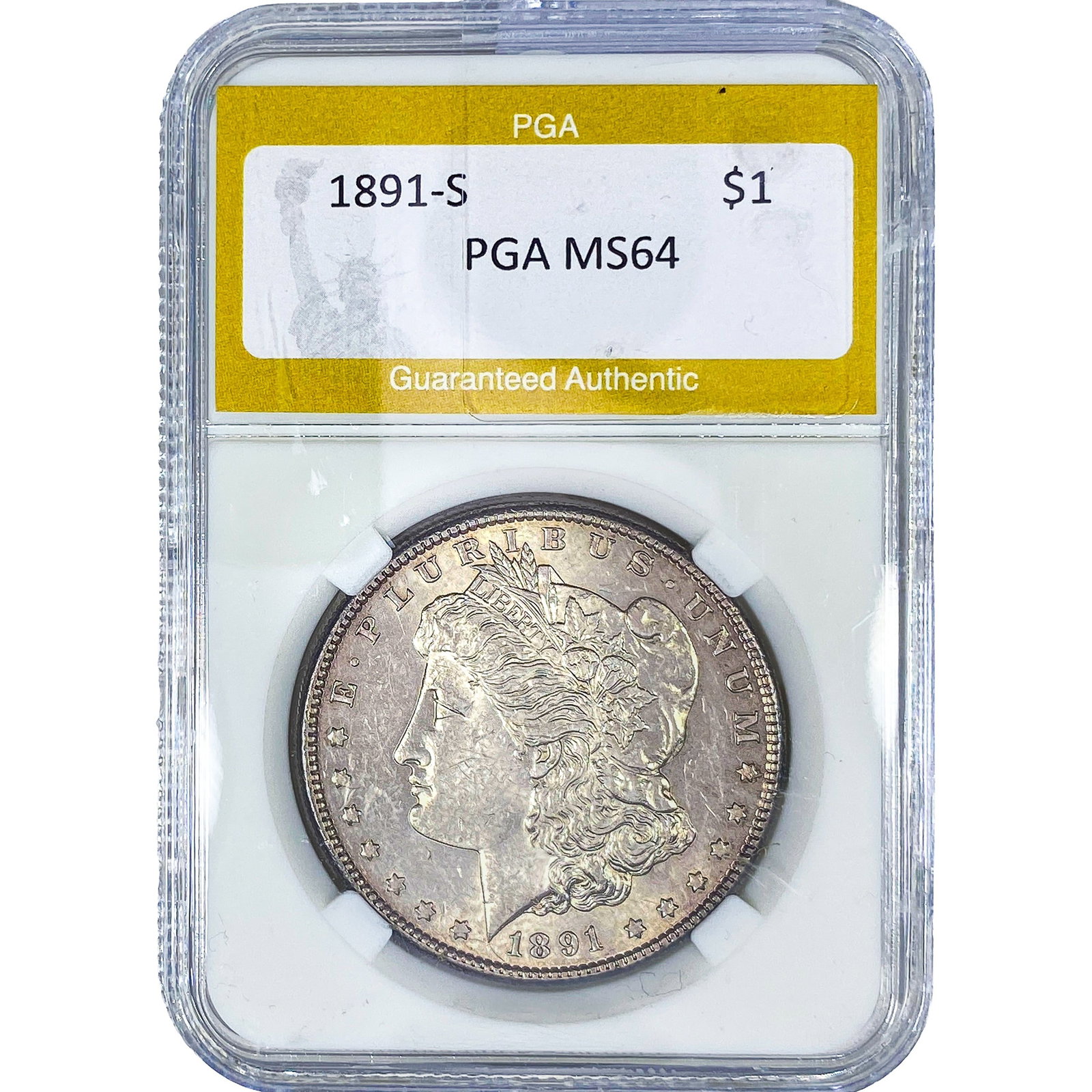 1891-S Morgan Silver Dollar PGA MS64: 1891-S Morgan Silver Dollar PGA MS64