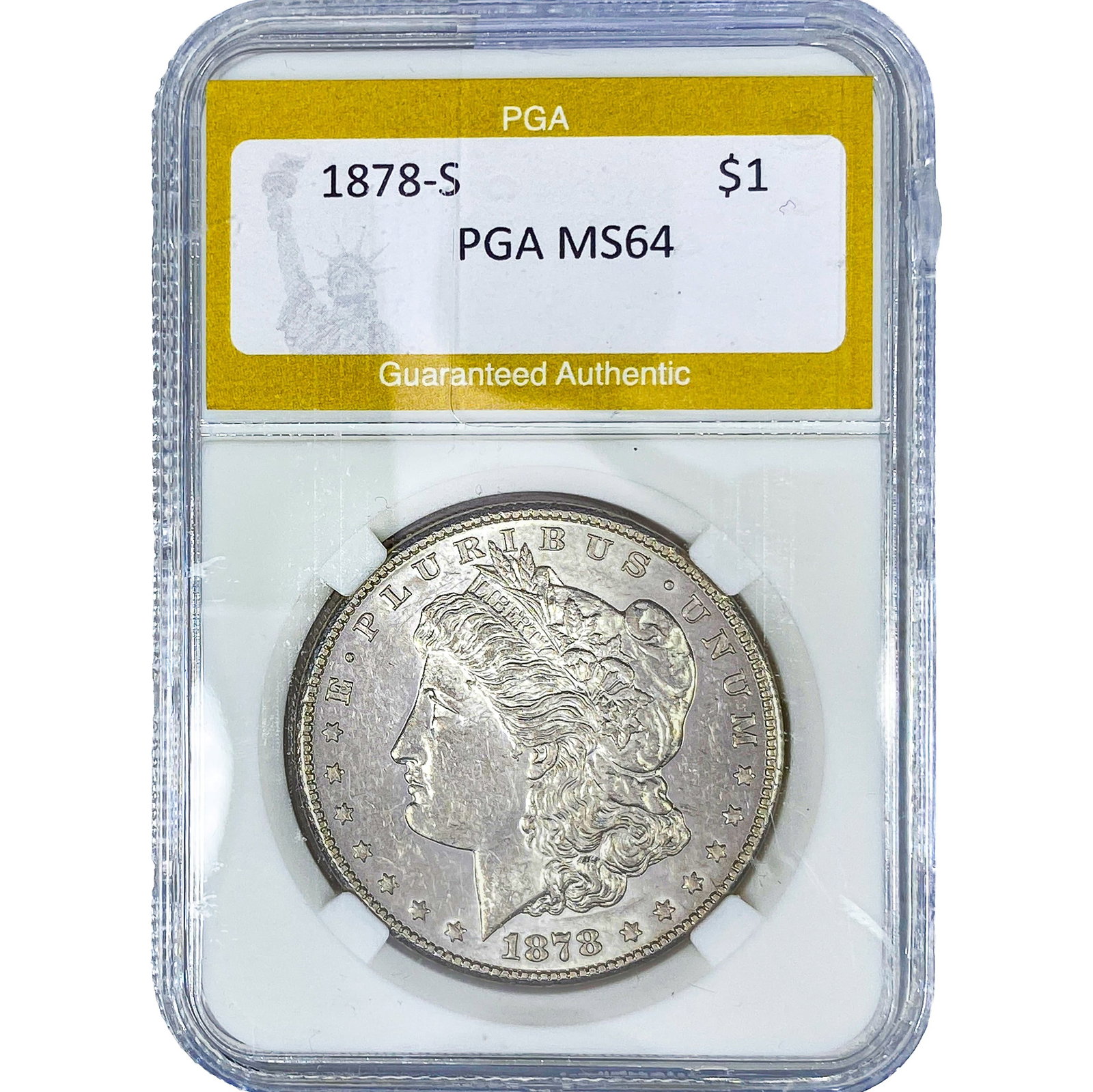 1878-S Morgan Silver Dollar PGA MS64: 1878-S Morgan Silver Dollar PGA MS64