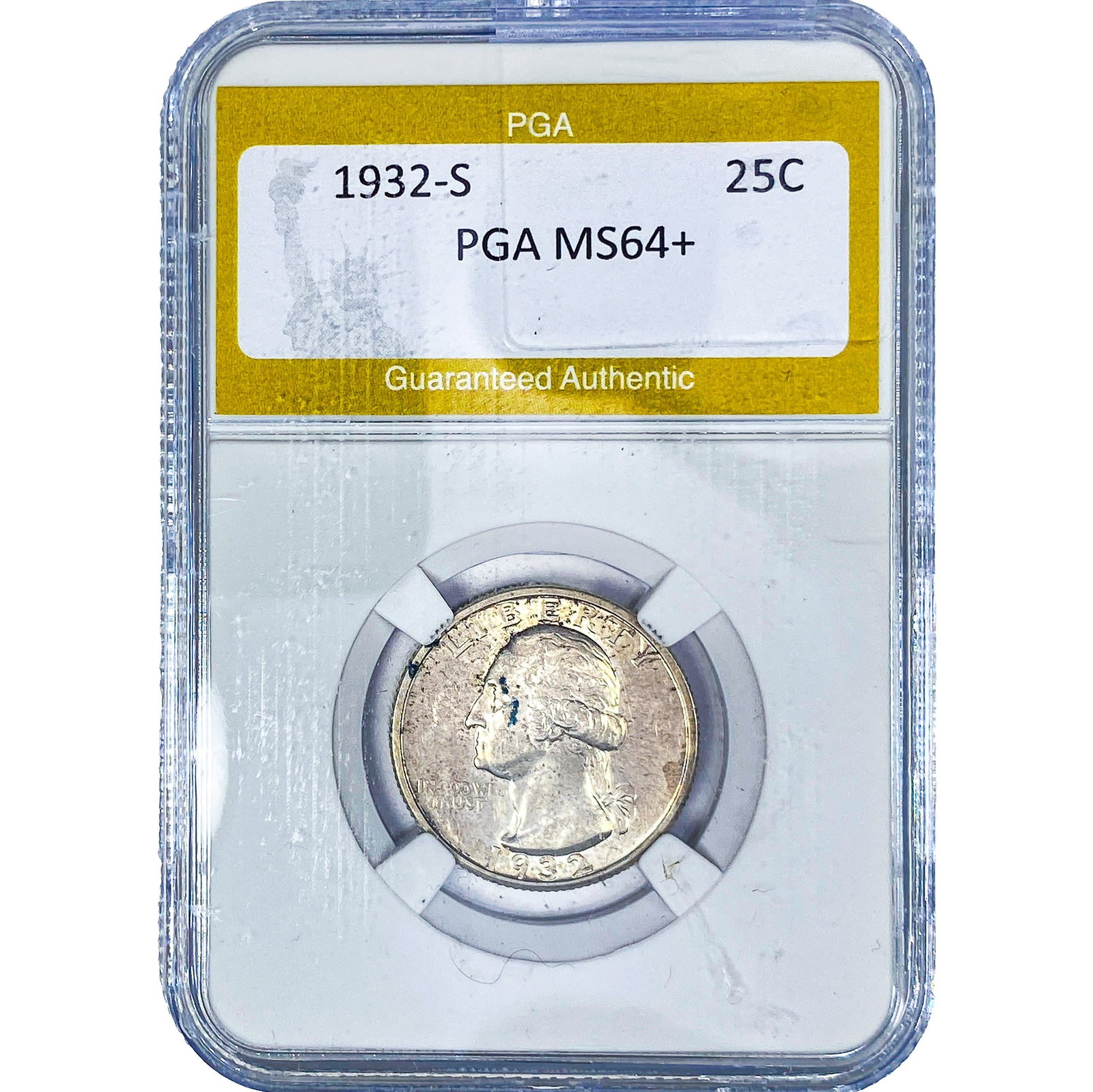1932-S Washington Silver Quarter PGA MS64+: 1932-S Washington Silver Quarter PGA MS64+