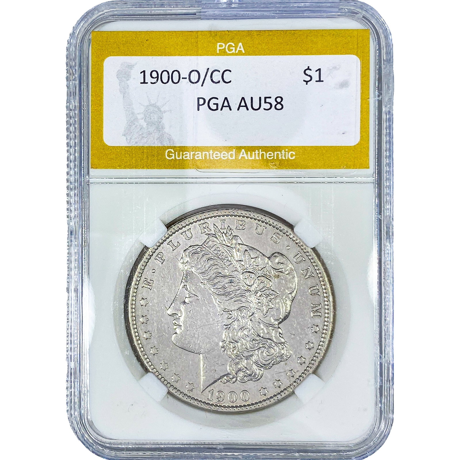 1900-O/CC Morgan Silver Dollar PGA AU58: 1900-O/CC Morgan Silver Dollar PGA AU58