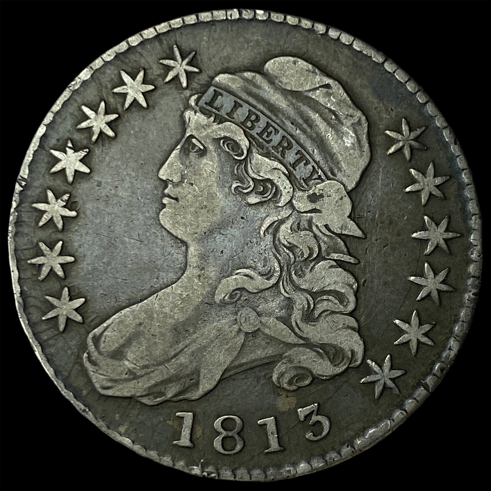 1813 Capped Bust Half Dollar NEARLY UNCIRCULATED: 1813 Capped Bust Half Dollar NEARLY UNCIRCULATED