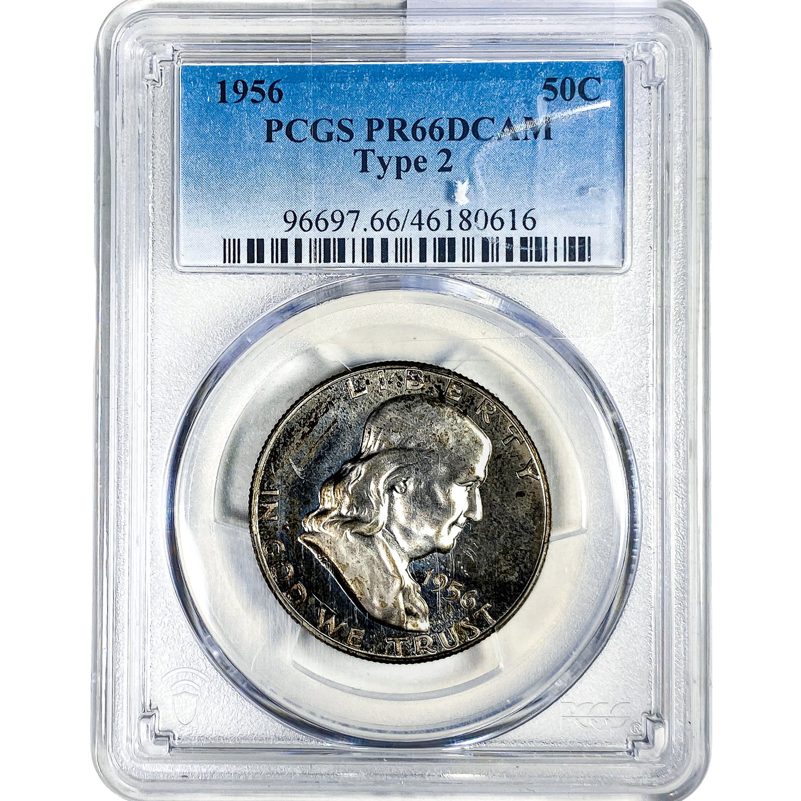1956 Franklin Half Dollar PCGS PR66 DCAM: 1956 Franklin Half Dollar PCGS PR66 DCAM