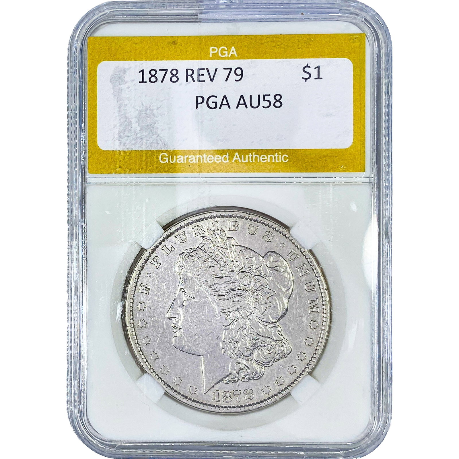 1878 REV 79 Morgan Silver Dollar PGA AU58