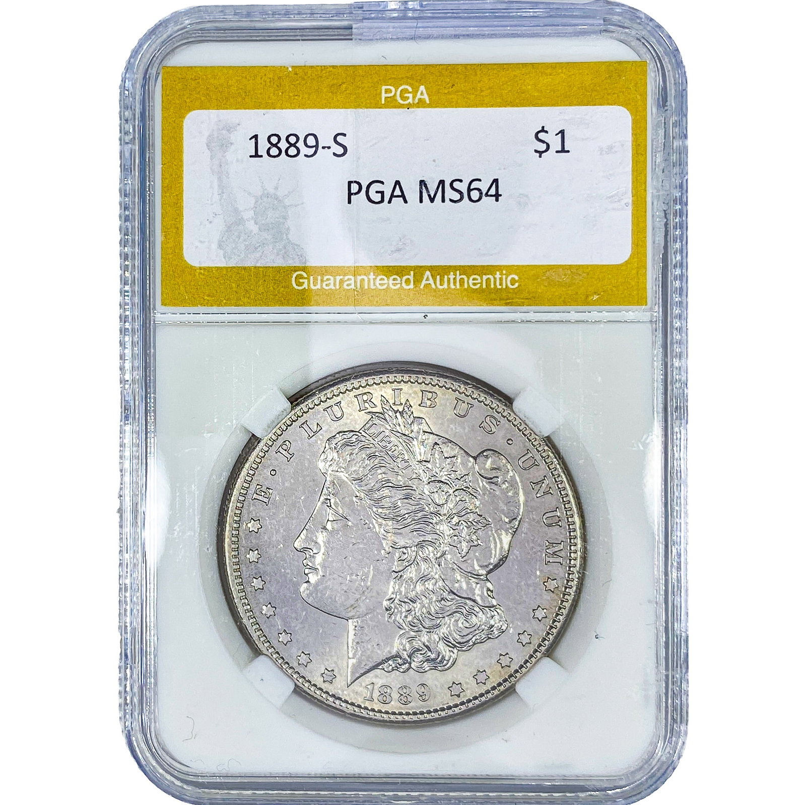 1889-S Morgan Silver Dollar PGA MS64: 1889-S Morgan Silver Dollar PGA MS64