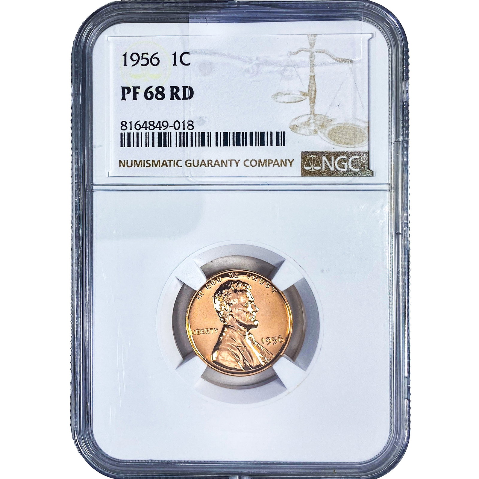 1956 Wheat Cent NGC PF68 RD: 1956 Wheat Cent NGC PF68 RD