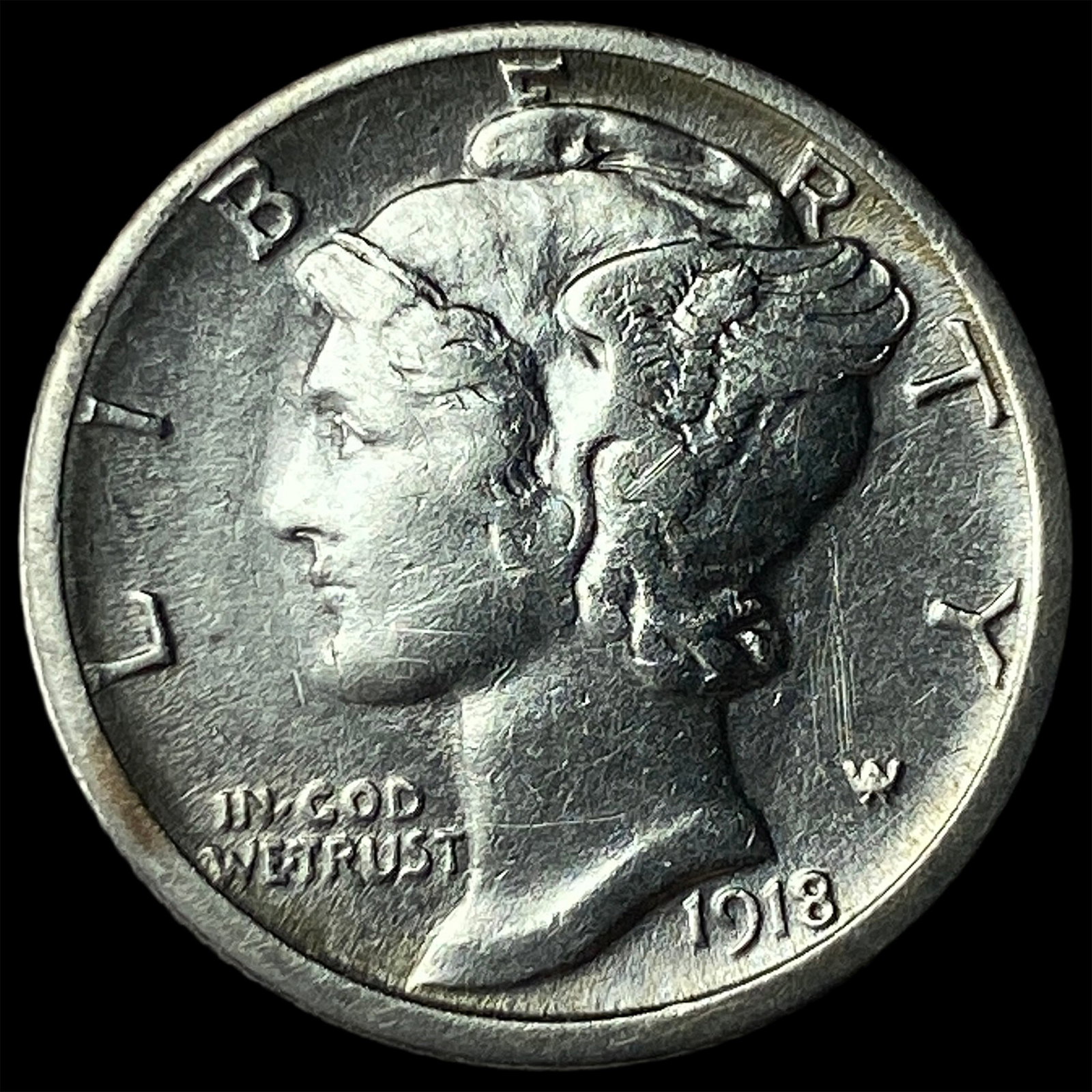 1918 Mercury Dime NEARLY UNCIRCULATED: 1918 Mercury Dime NEARLY UNCIRCULATED
