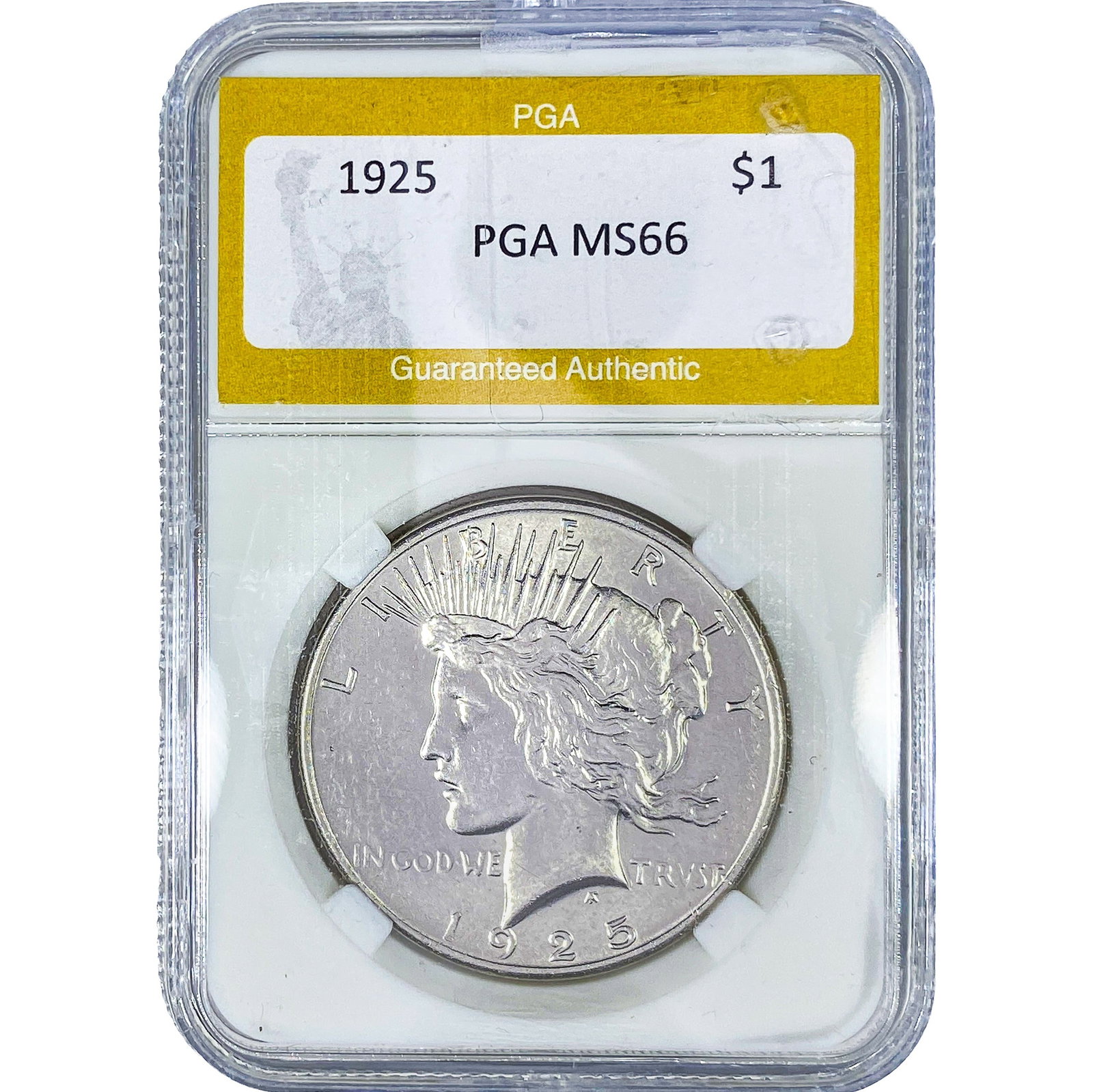 1925 Silver Peace Dollar PGA MS66: 1925 Silver Peace Dollar PGA MS66