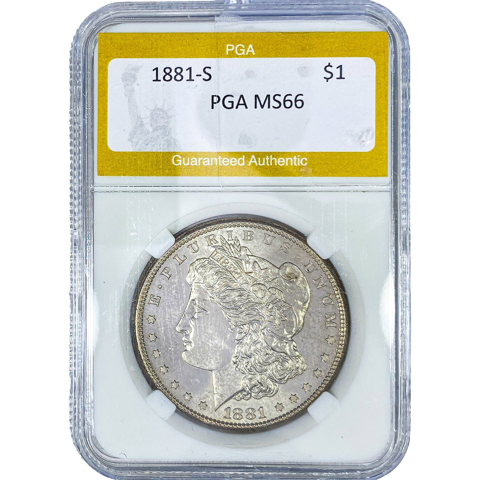 1881-S Morgan Silver Dollar PGA MS66: 1881-S Morgan Silver Dollar PGA MS66