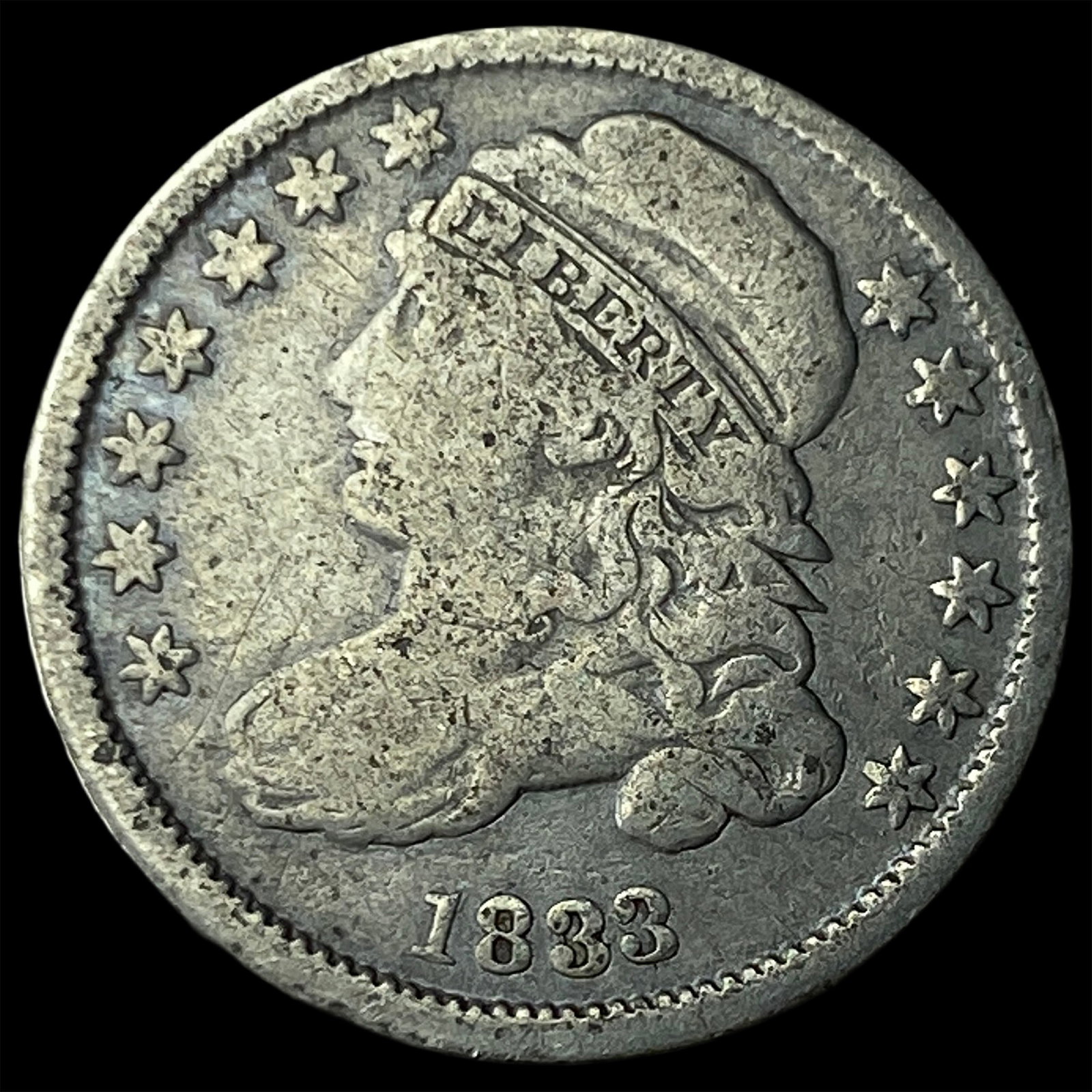 1833 Capped Bust Dime LIGHTLY CIRCULATED: 1833 Capped Bust Dime LIGHTLY CIRCULATED