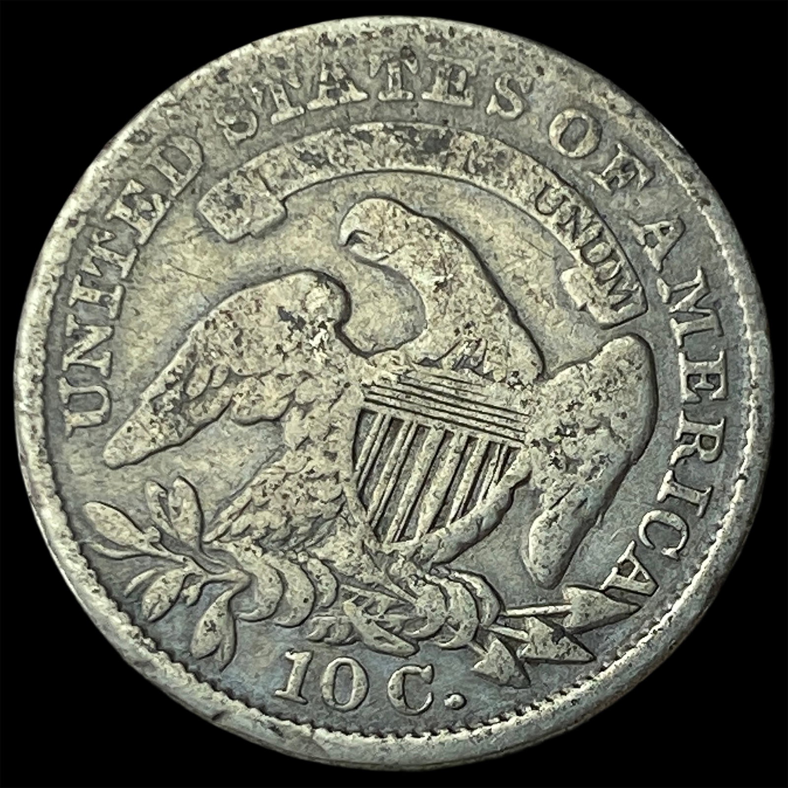 1833 Capped Bust Dime LIGHTLY CIRCULATED - 2