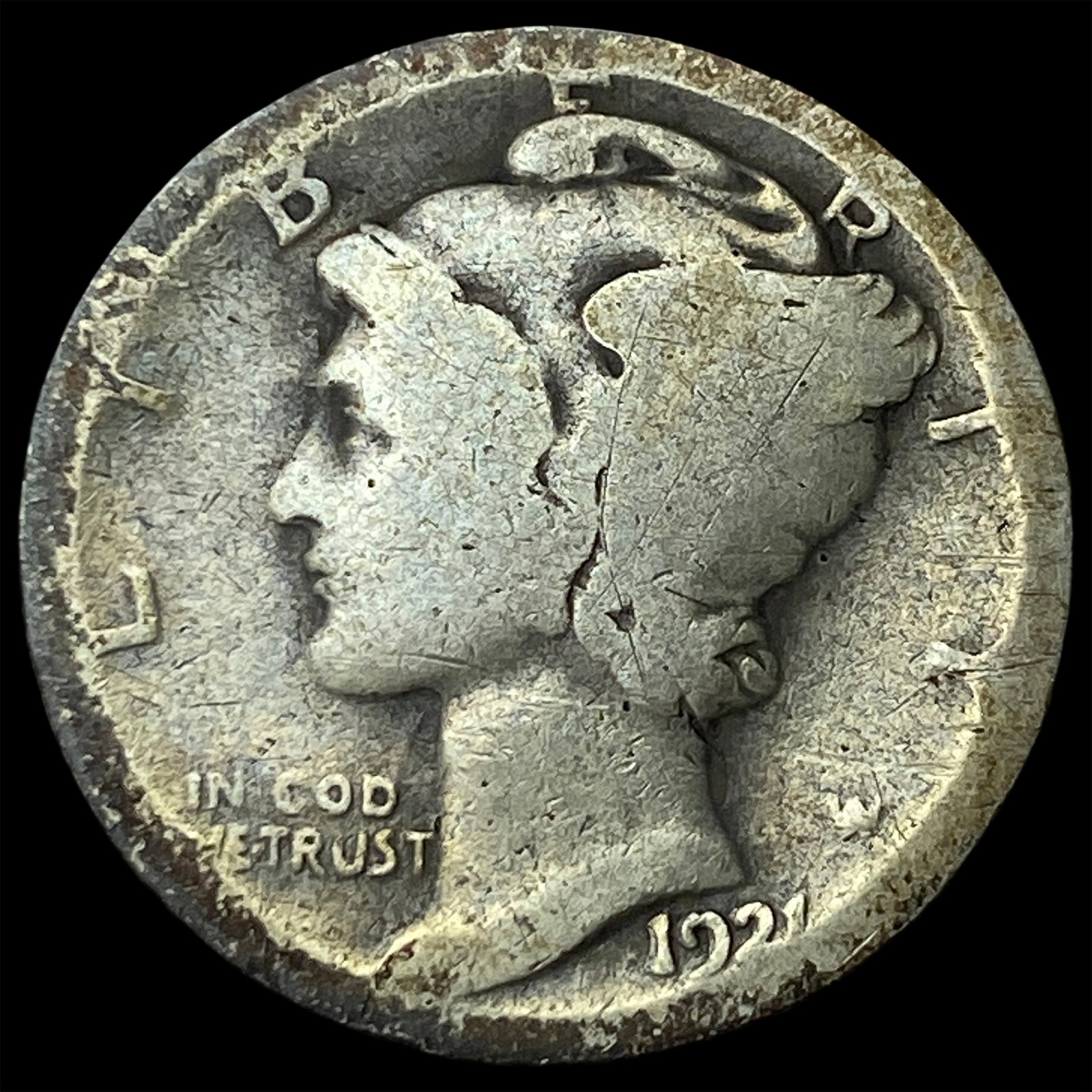 1921 Mercury Dime NICELY CIRCULATED (1 of 2)