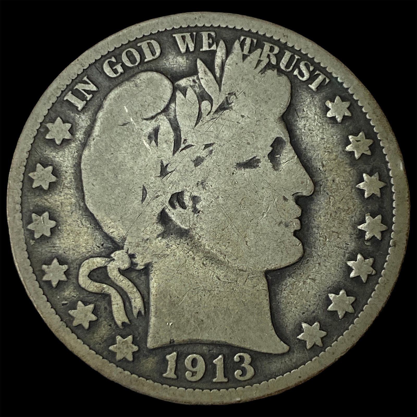 1913 Barber Half Dollar LIGHTLY CIRCULATED: 1913 Barber Half Dollar LIGHTLY CIRCULATED