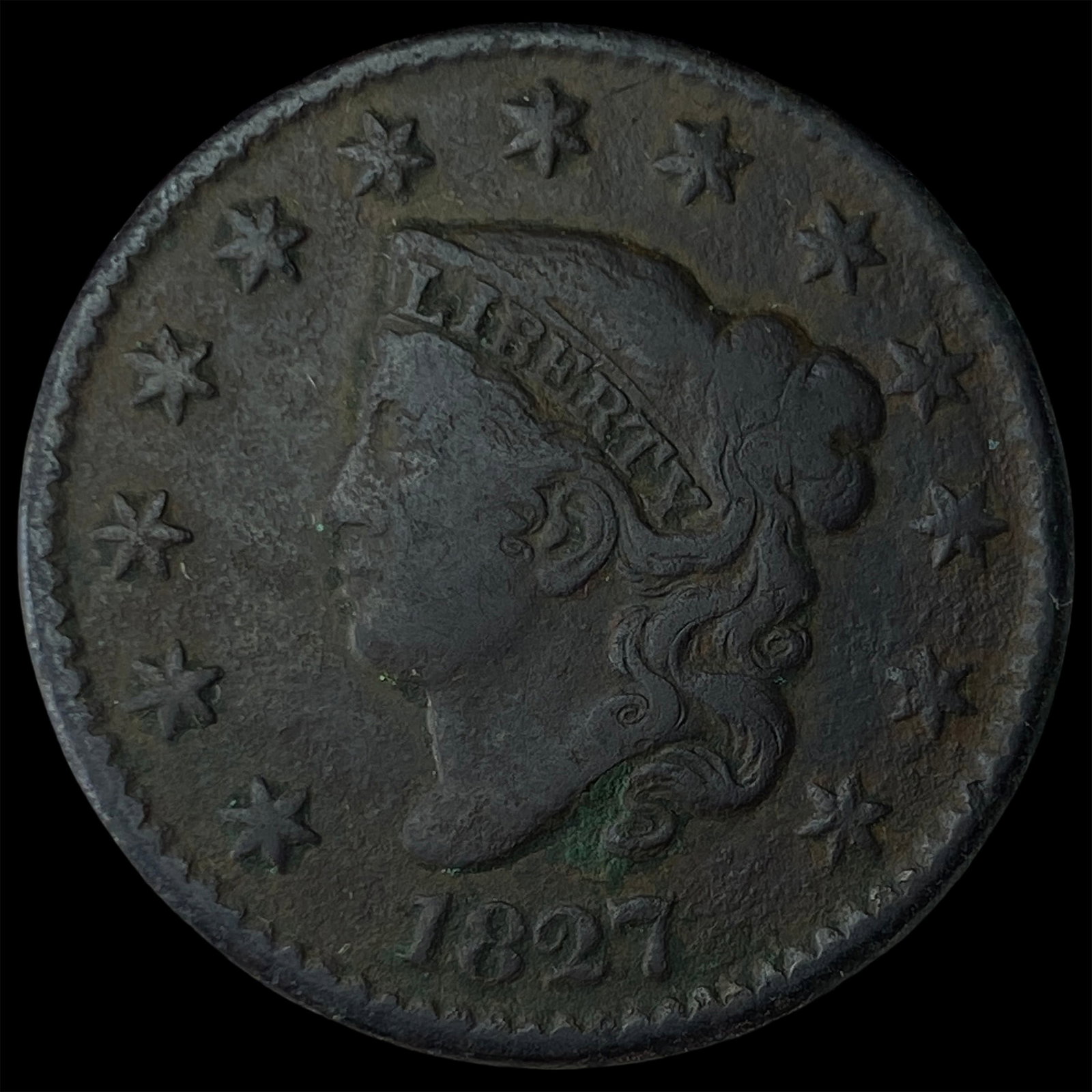 1827 Coronet Head Large Cent LIGHTLY CIRCULATED (1 of 2)