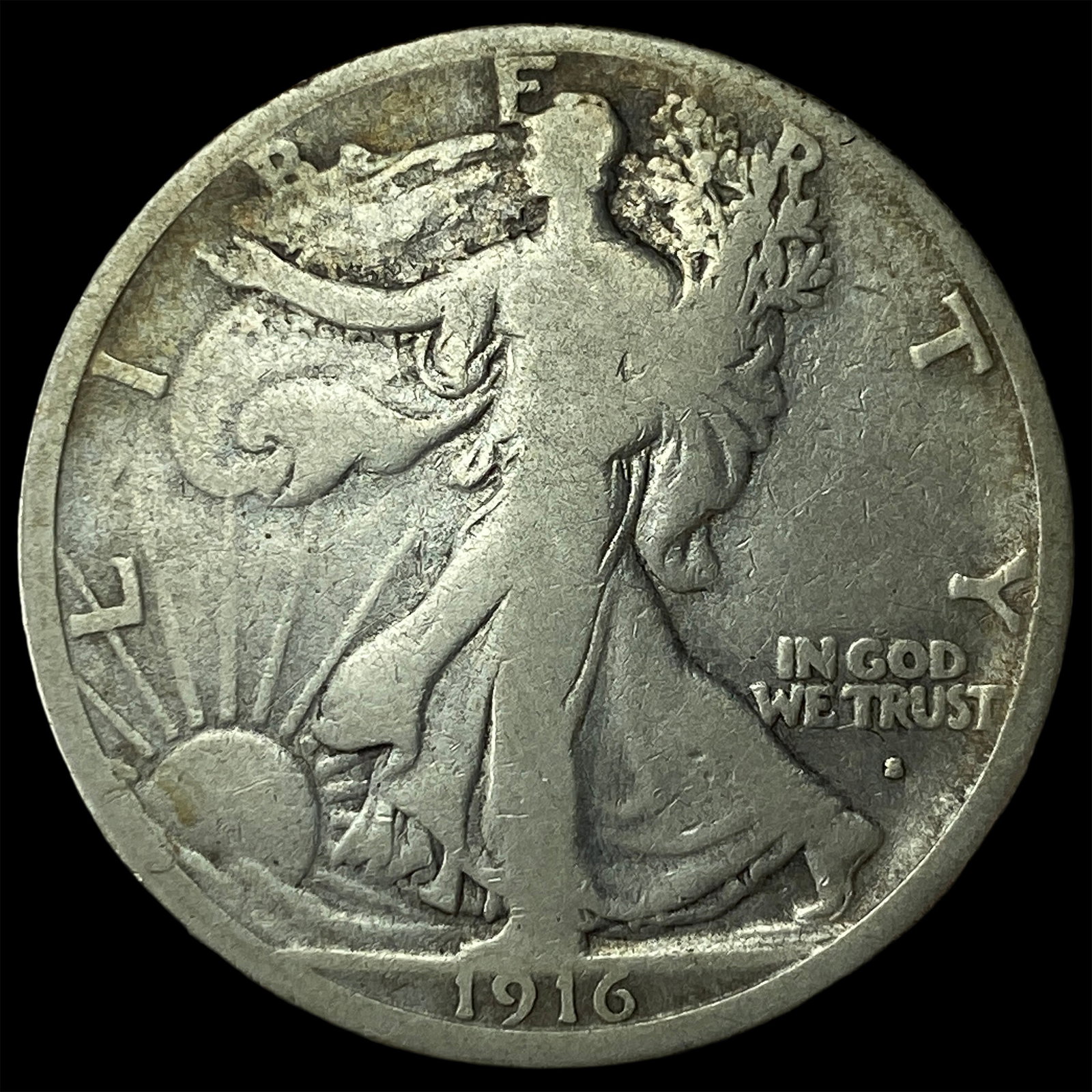 1916 Walking Liberty Half Dollar LIGHTLY CIRCULATED: 1916 Walking Liberty Half Dollar LIGHTLY CIRCULATED