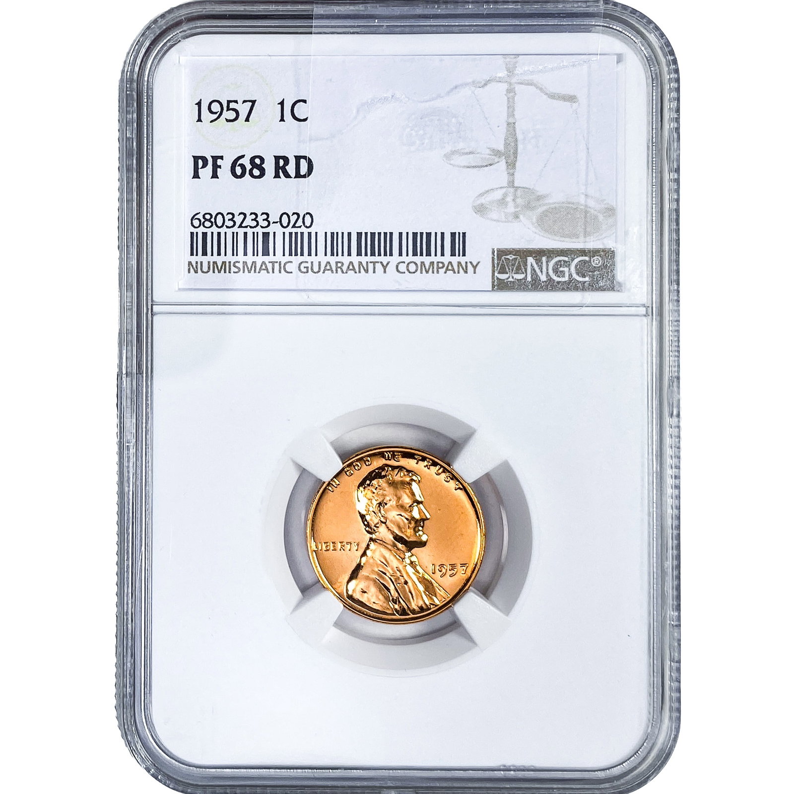 1957 Wheat Cent NGC PF68 RD (1 of 2)
