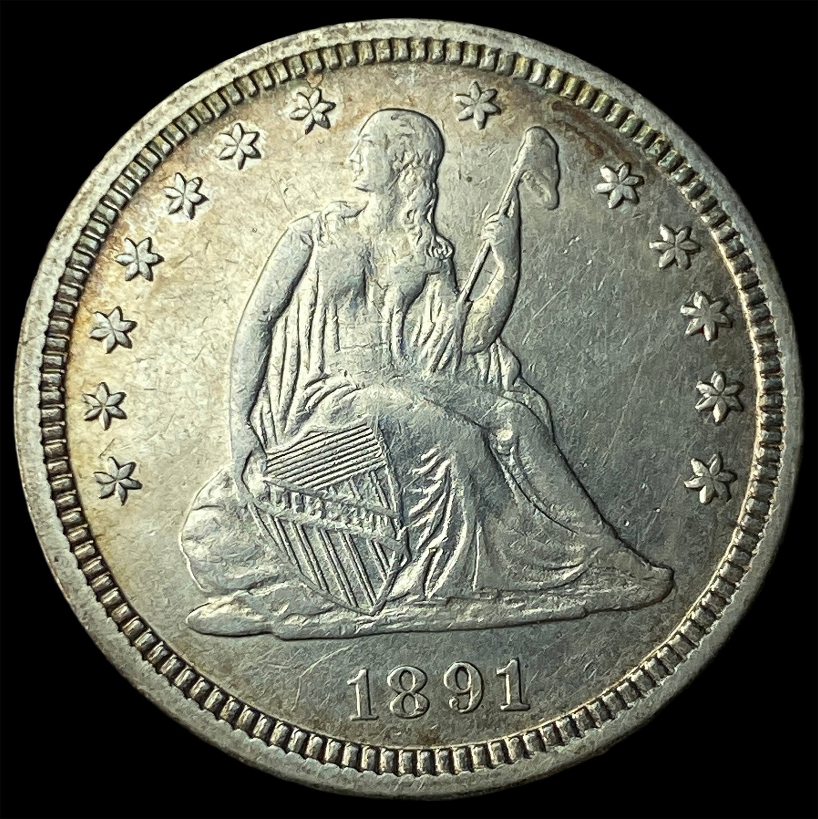 1891 Silver Seated Liberty Quarter UNCIRCULATED: 1891 Silver Seated Liberty Quarter UNCIRCULATED