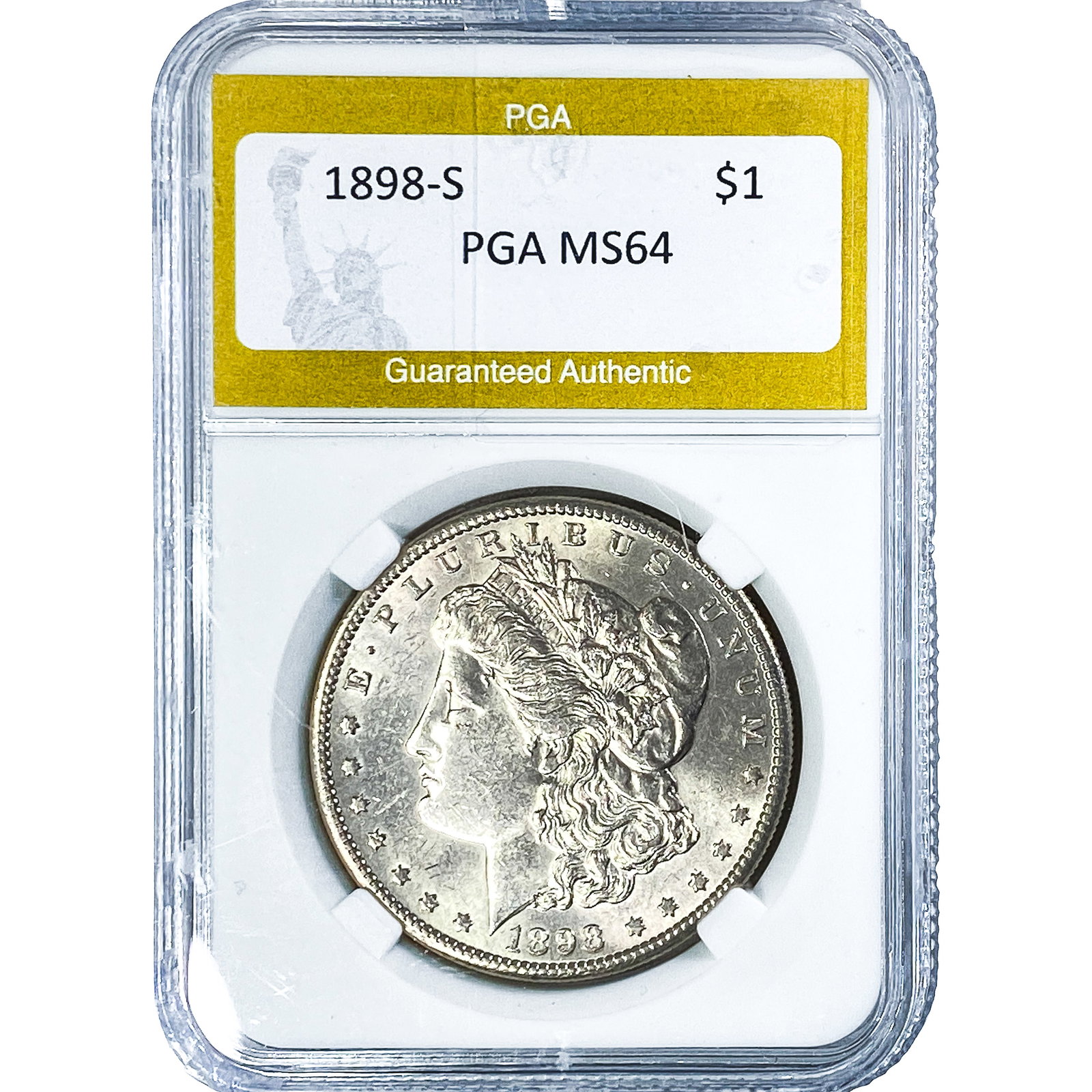 1898-S Morgan Silver Dollar PGA MS64: 1898-S Morgan Silver Dollar PGA MS64
