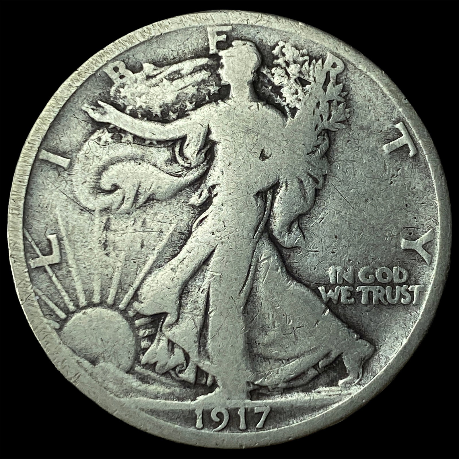 1917-D Silver Half Dollar LIGHTLY CIRCULATED: 1917-D Silver Half Dollar LIGHTLY CIRCULATED