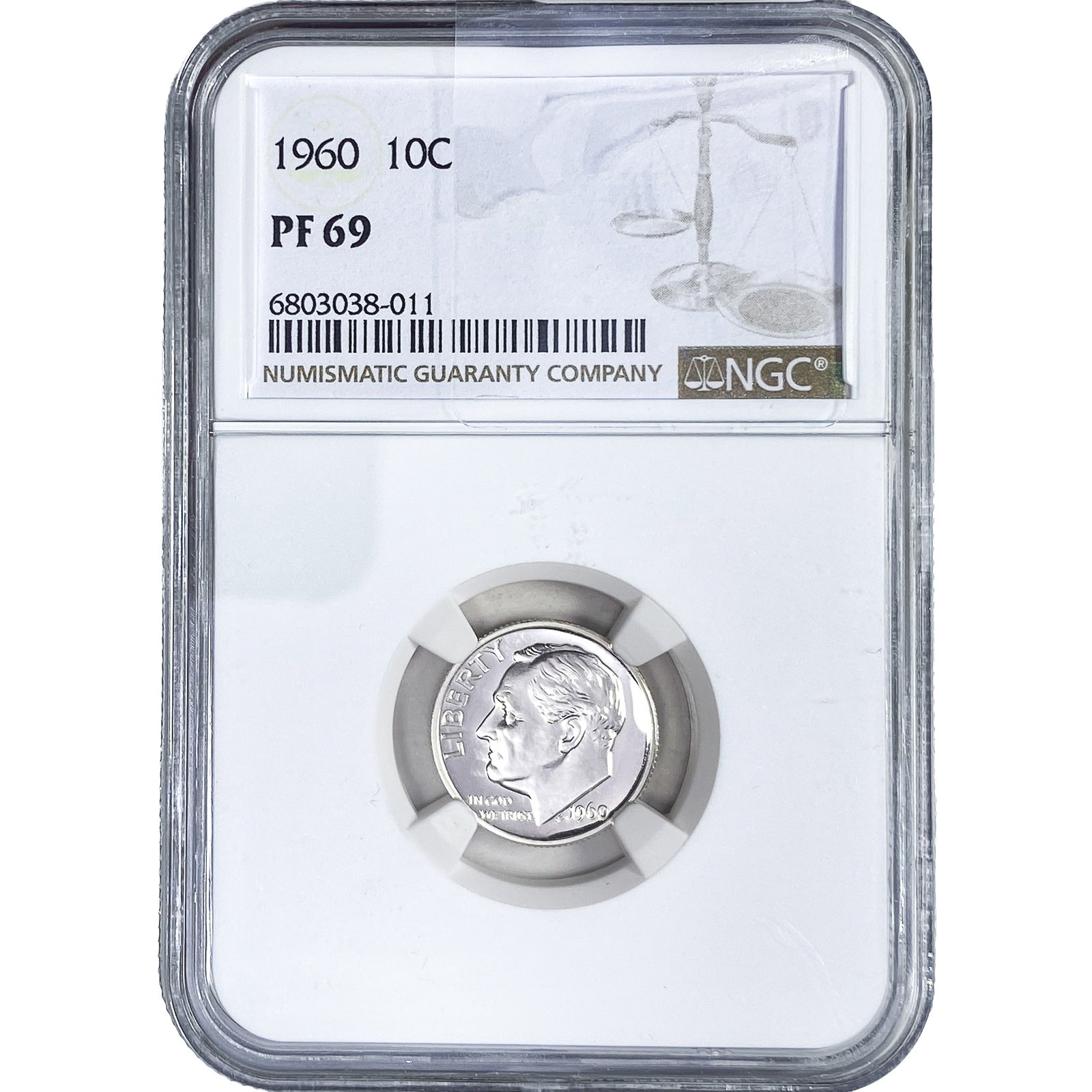 1960 Roosevelt Dime NGC PF69: 1960 Roosevelt Dime NGC PF69