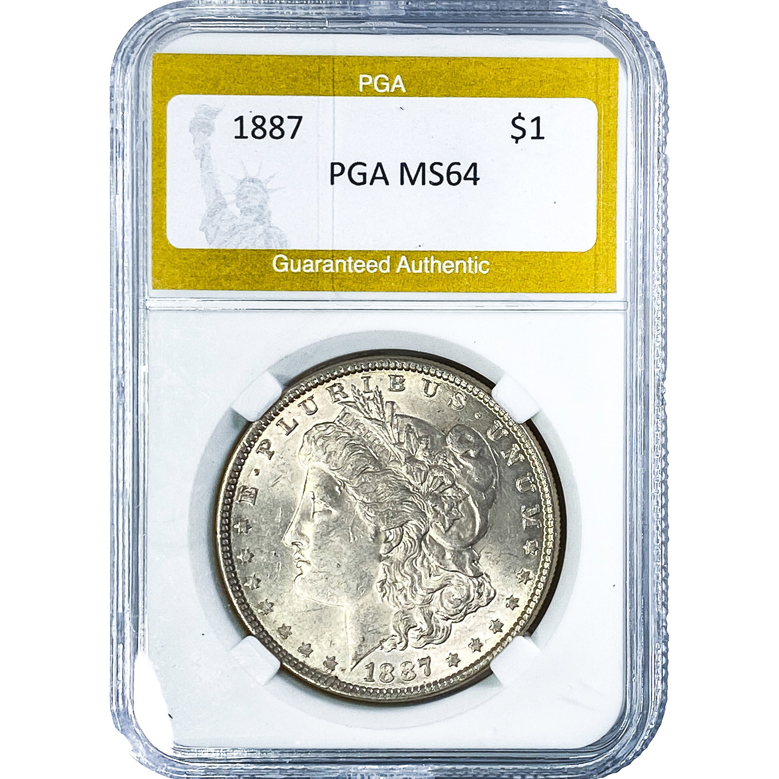 1887 Morgan Silver Dollar PGA MS64: 1887 Morgan Silver Dollar PGA MS64