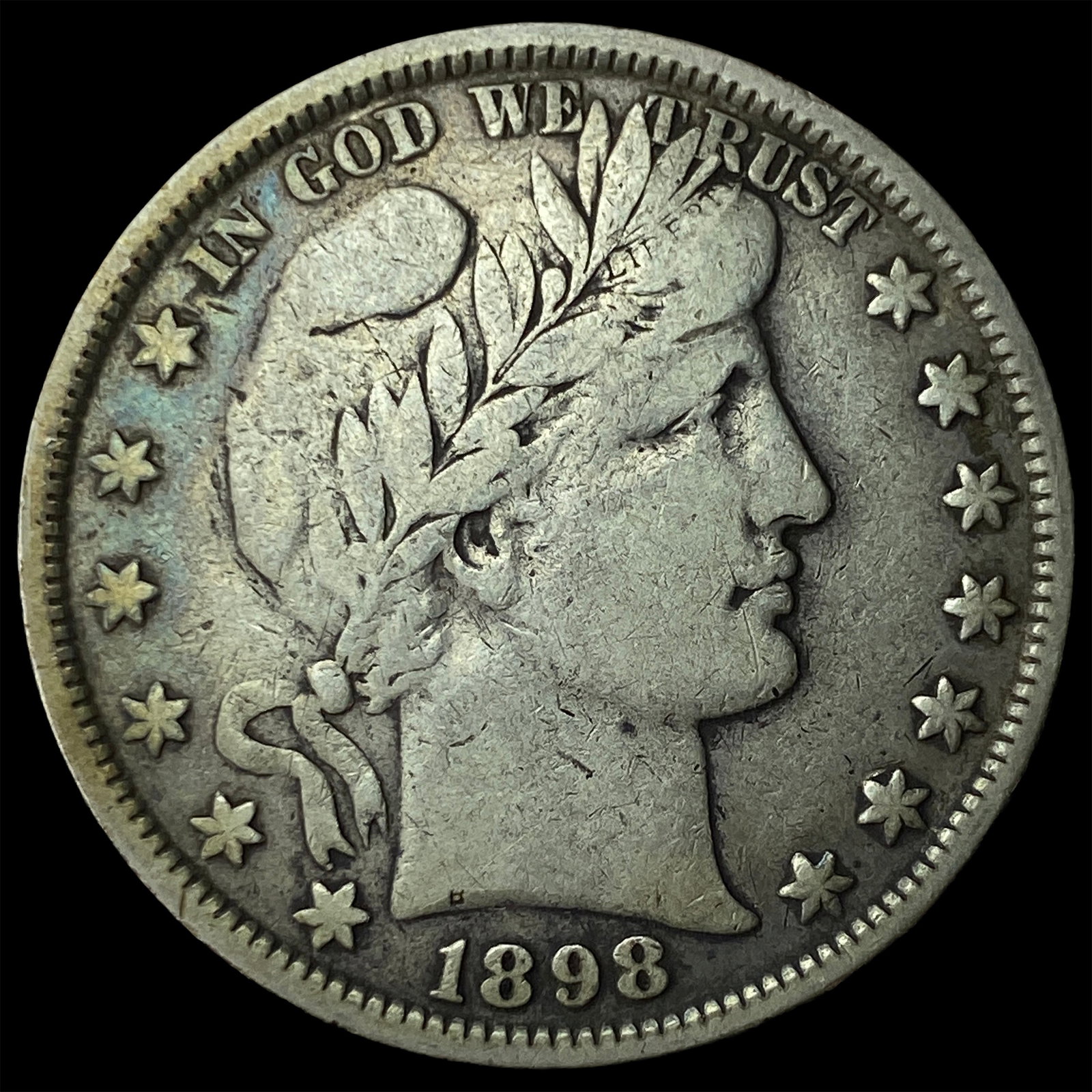 1898 Silver Half Dollar (Barber) LIGHTLY CIRCULATED: 1898 Silver Half Dollar (Barber) LIGHTLY CIRCULATED