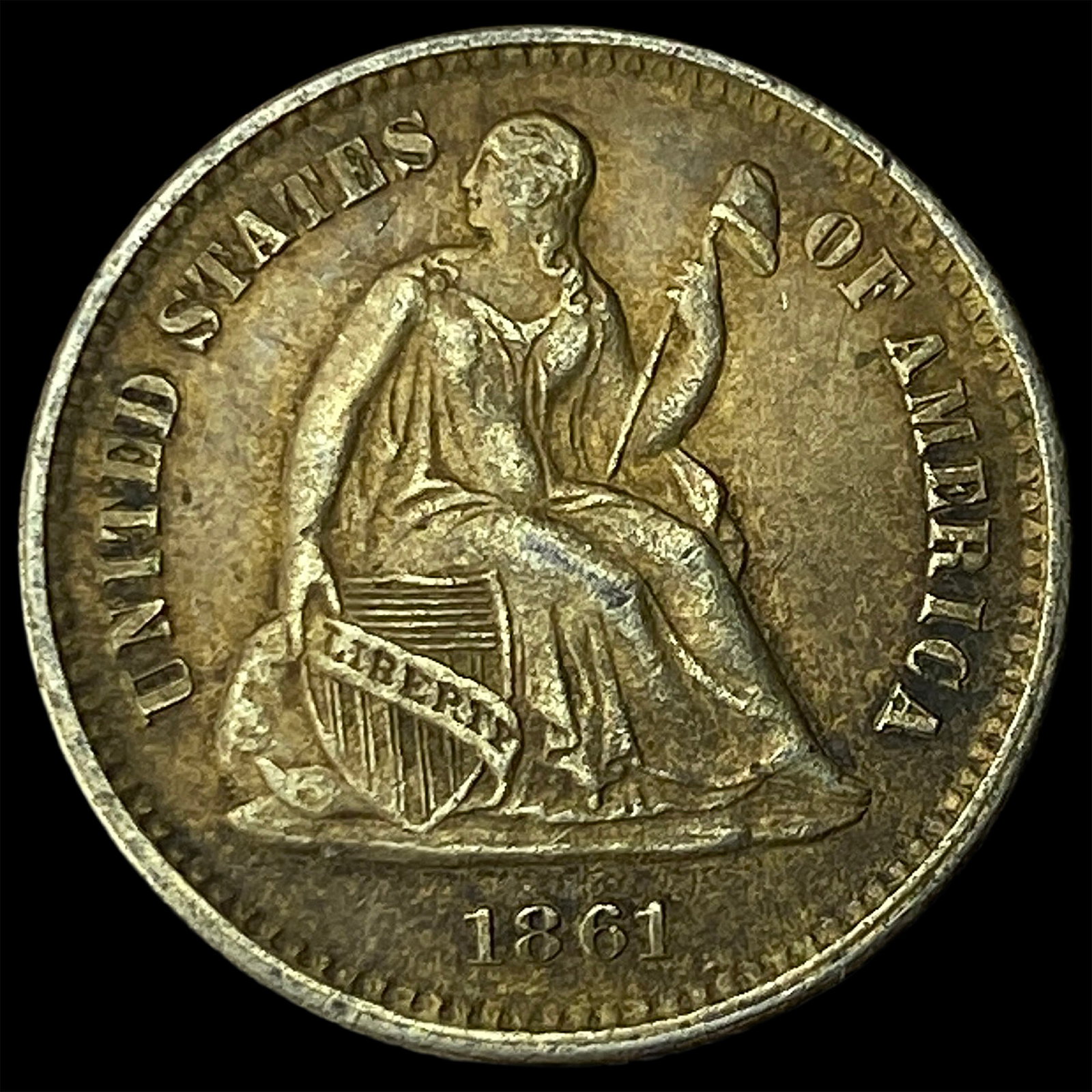 1861 Silver Half Dime CLOSELY UNCIRCULATED: 1861 Silver Half Dime CLOSELY UNCIRCULATED