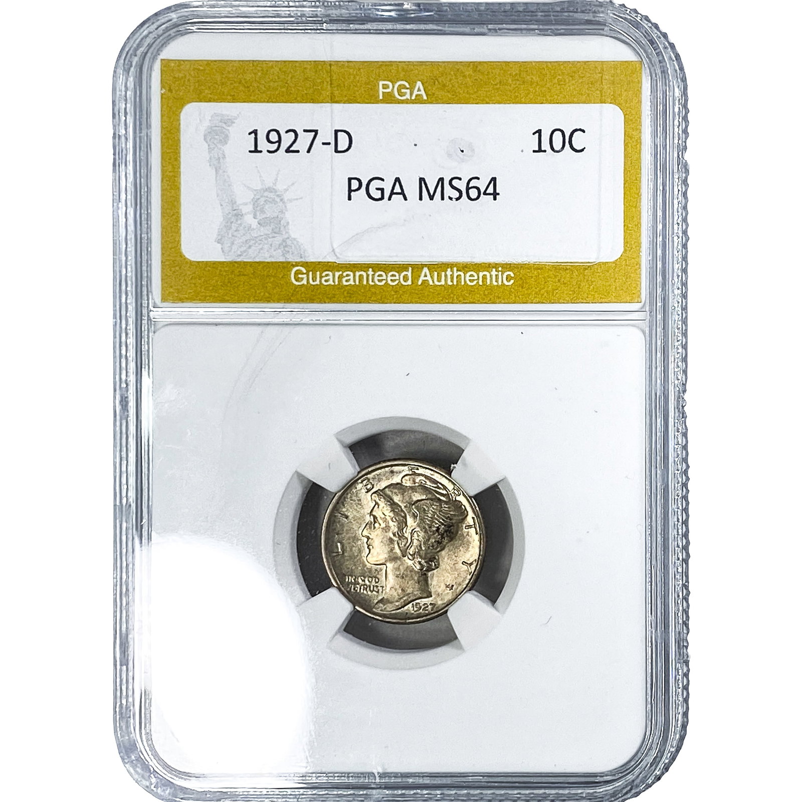 1927-D Mercury Silver Dime PGA MS64