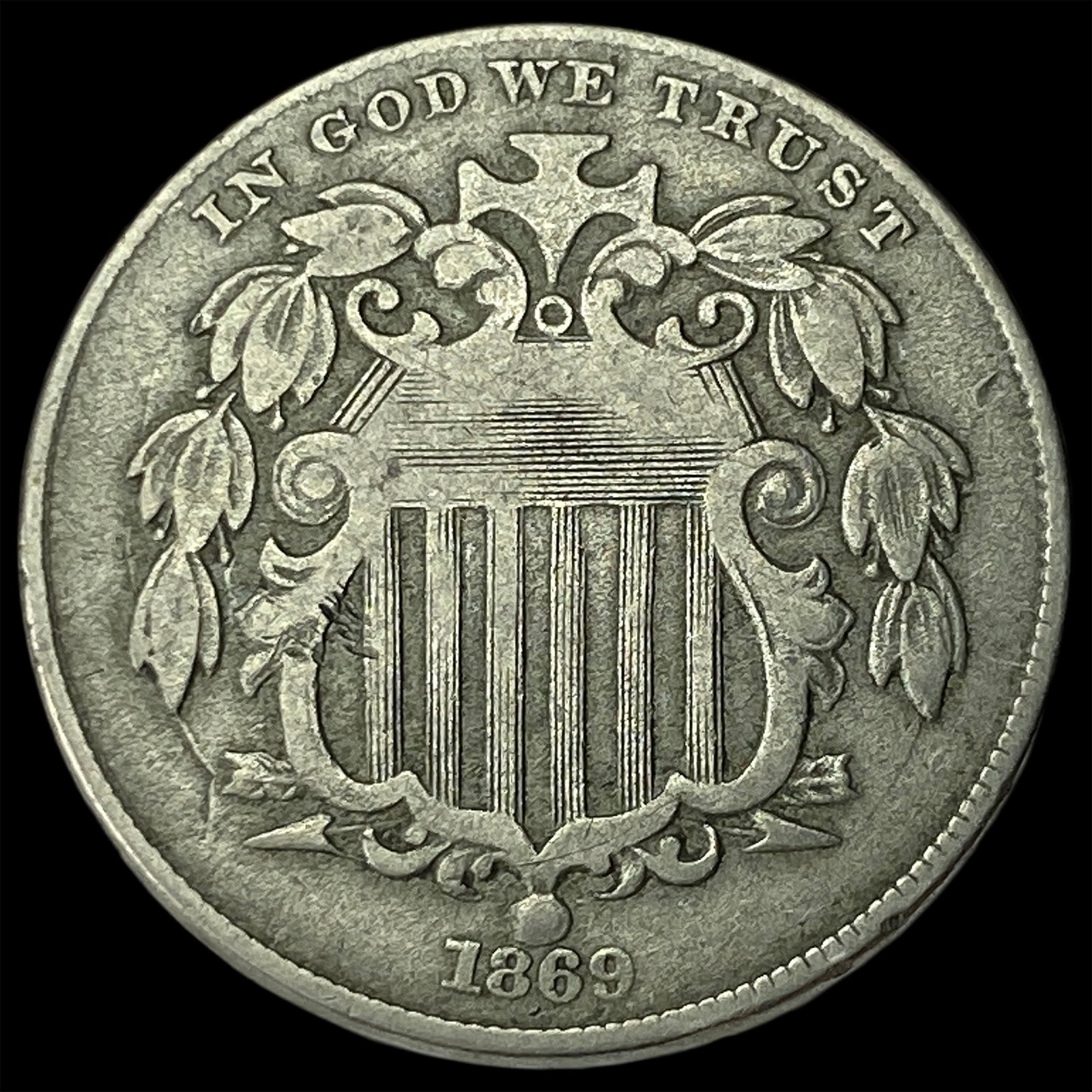 1869 Shield Nickel LIGHTLY CIRCULATED (1 of 2)